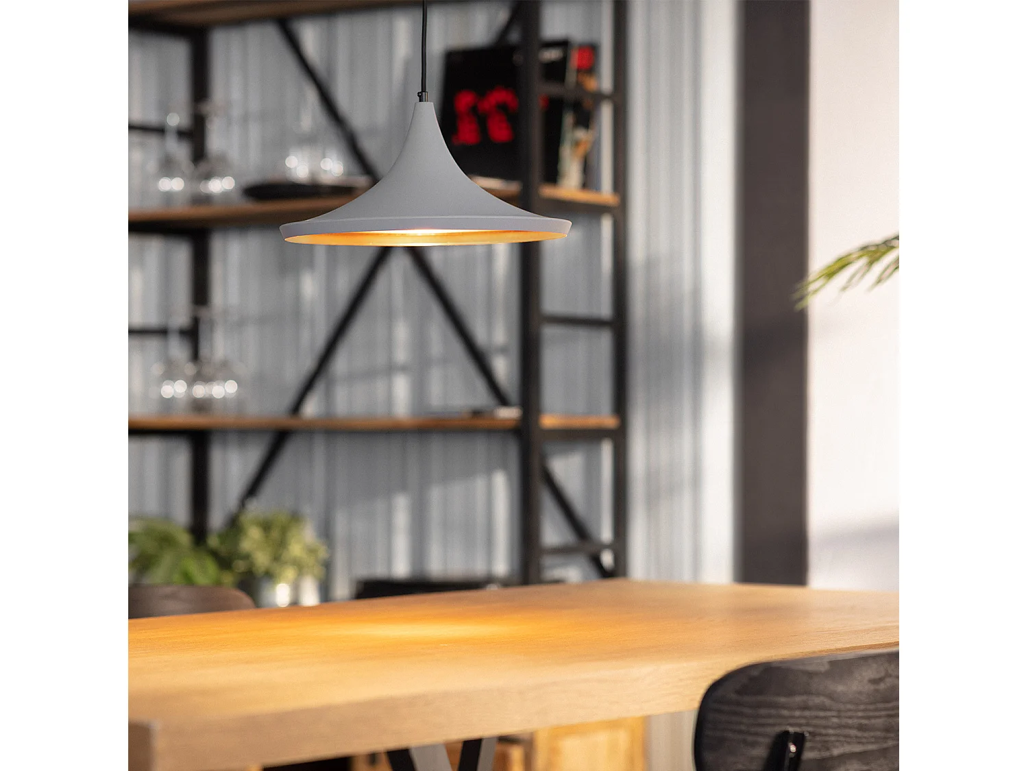 Lámpara Colgante Metal Tri Presley Gris