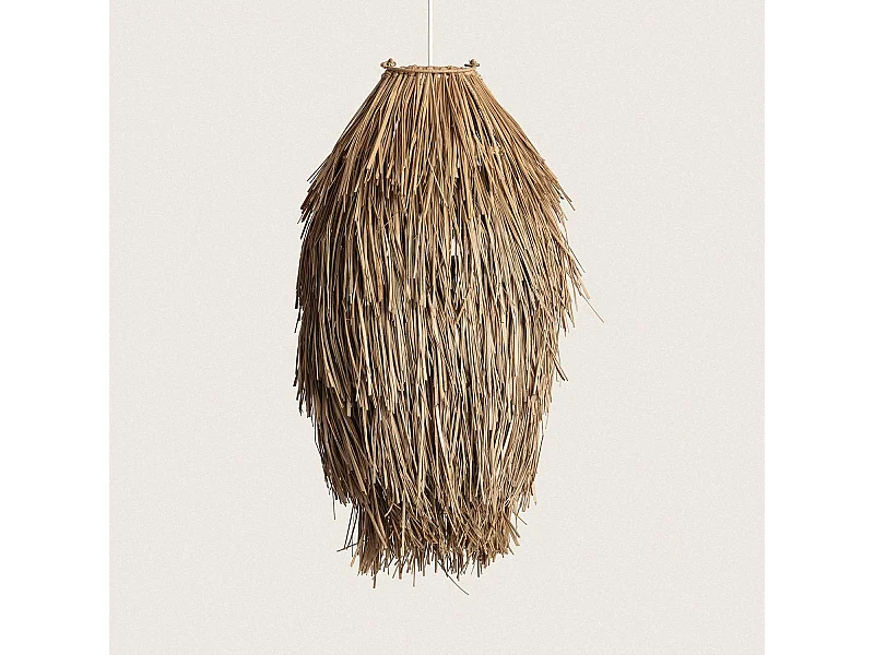 Lámpara Colgante Fibras Naturales Ramé Textil Blanco