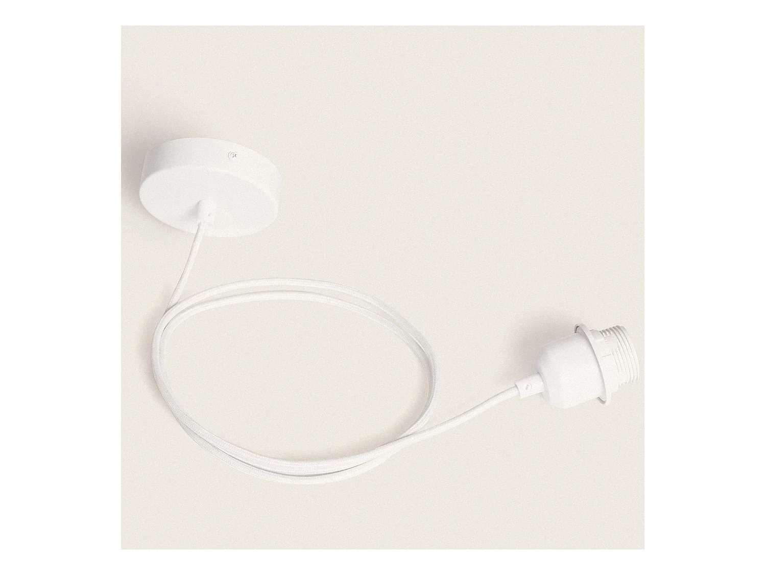 Lámpara Colgante Fibras Naturales Ramé Textil Blanco