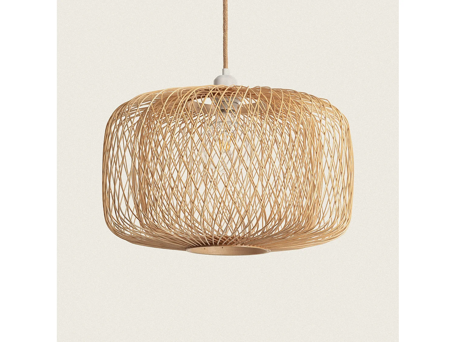 Suspension Bambou Dao Do  Blanc tressé