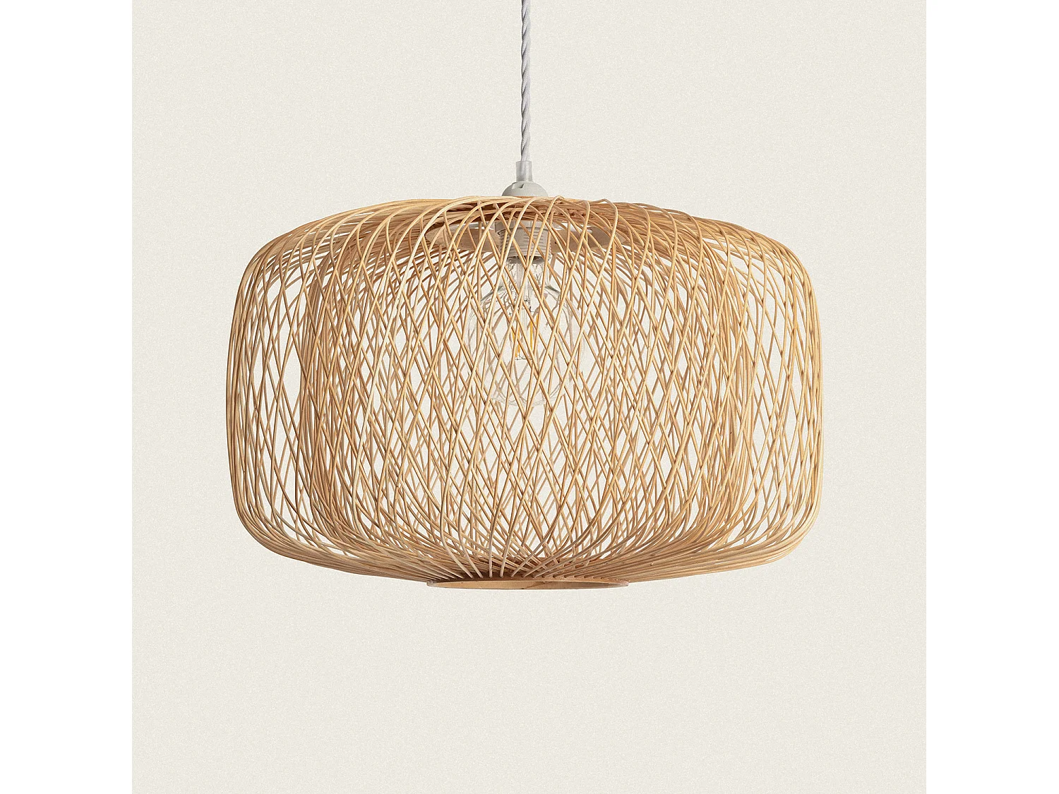Suspension Bambou Dao Do  Blanc tressé