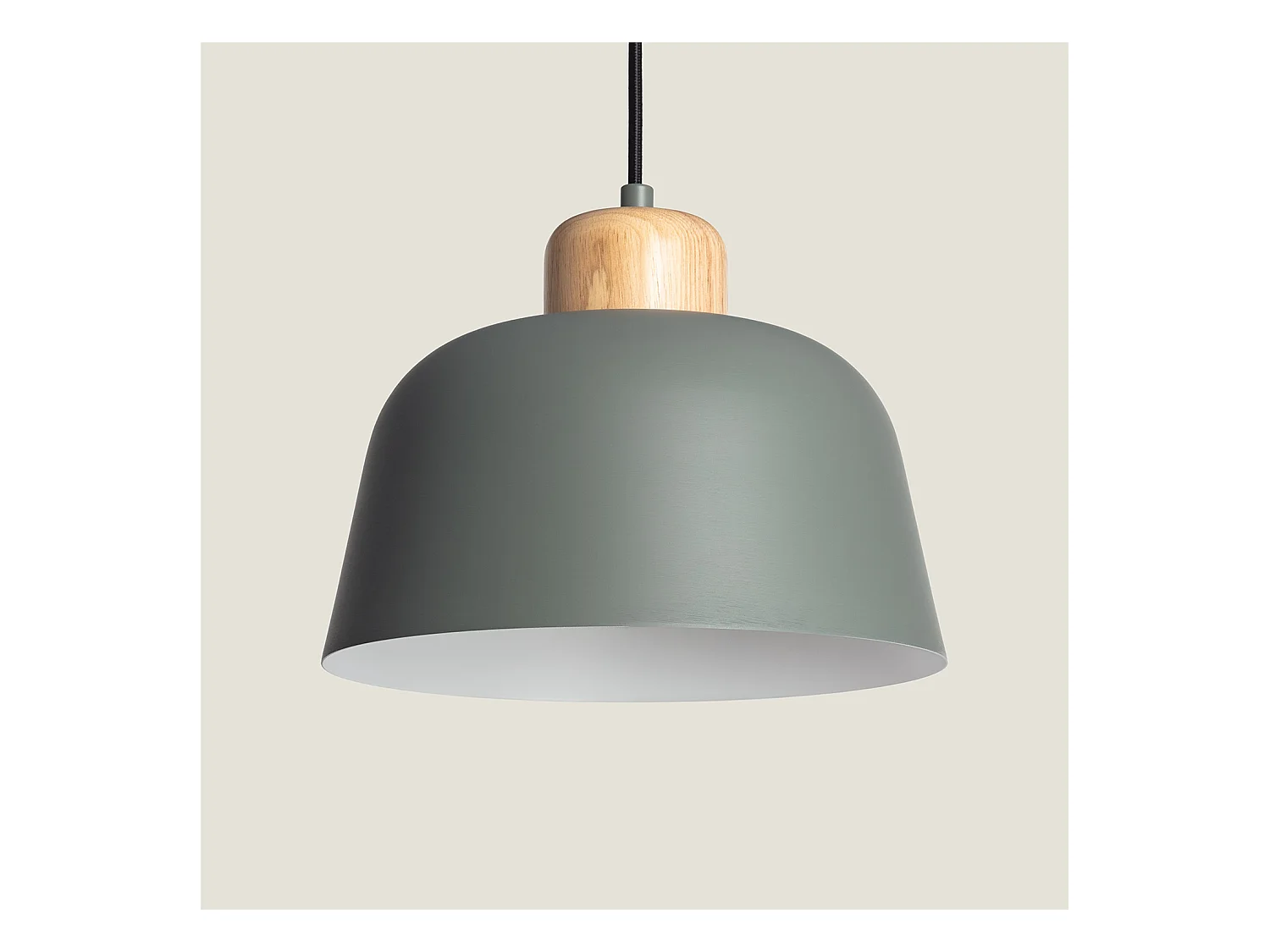 Lampada a Sospensione Metallo e Legno Wawak Verde Celadon