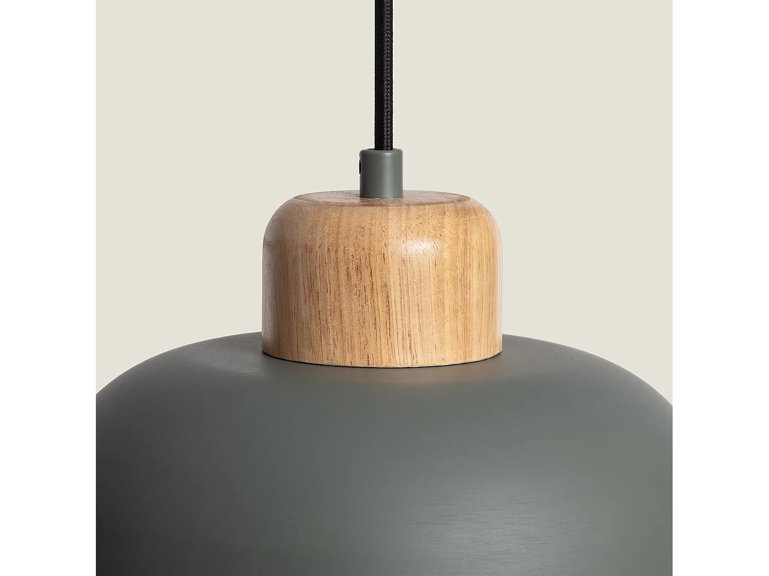Lampada a Sospensione Metallo e Legno Wawak Verde Celadon