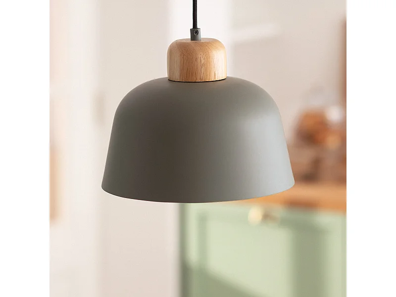 Suspension Métal et Bois Wawak Vert Céladon