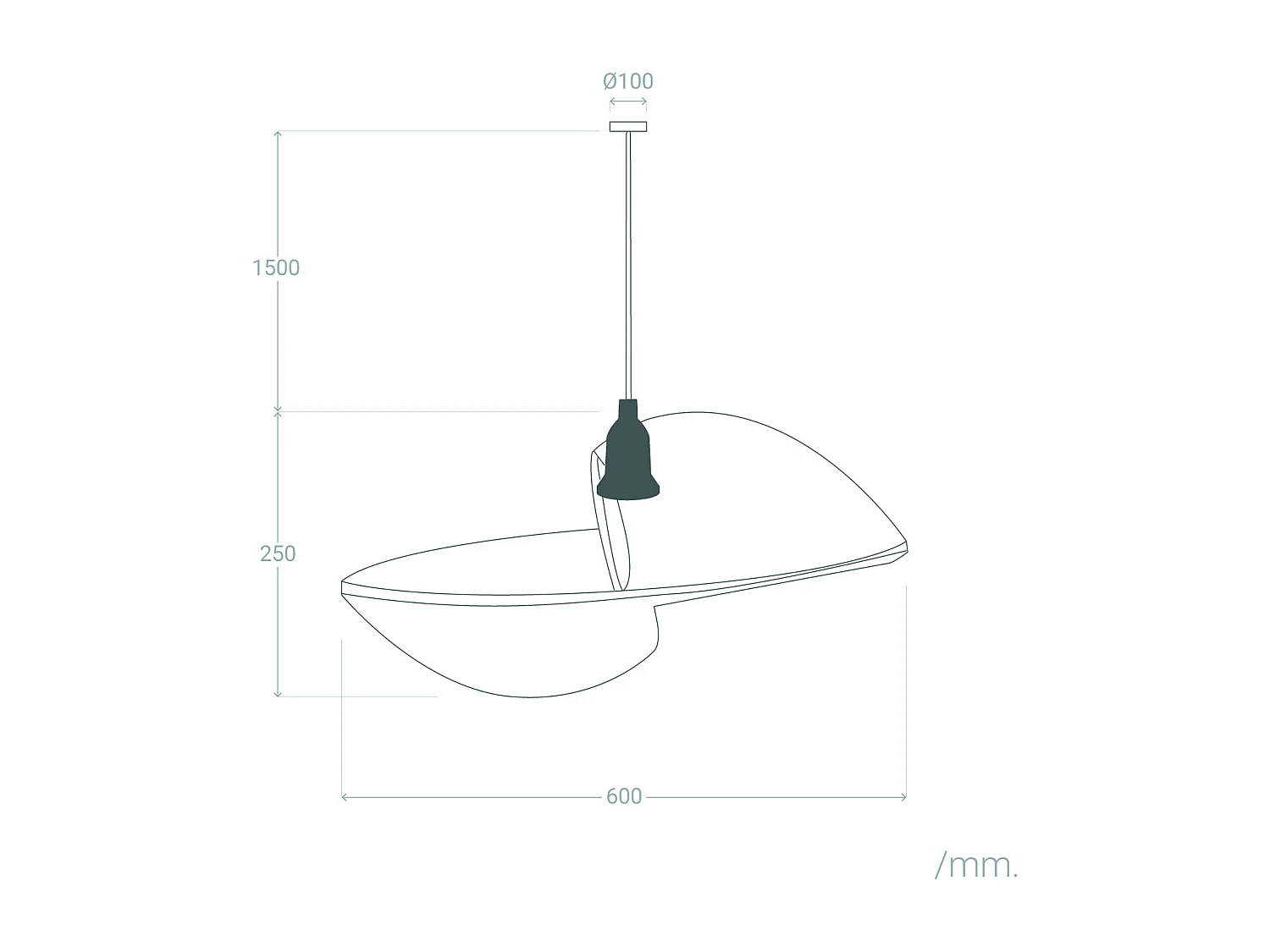 Suspension Bambou Shuka Big Acacia Ø600 mm ILUZZIA Textile noir