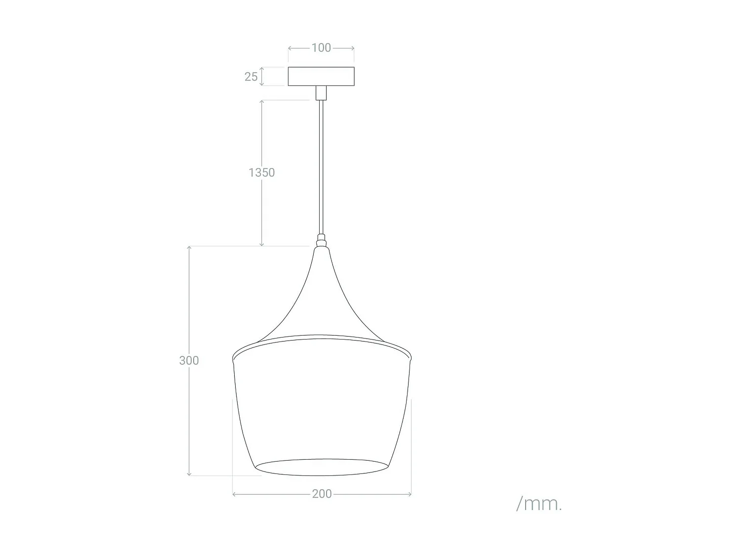 Suspension Métal Mercury Gris