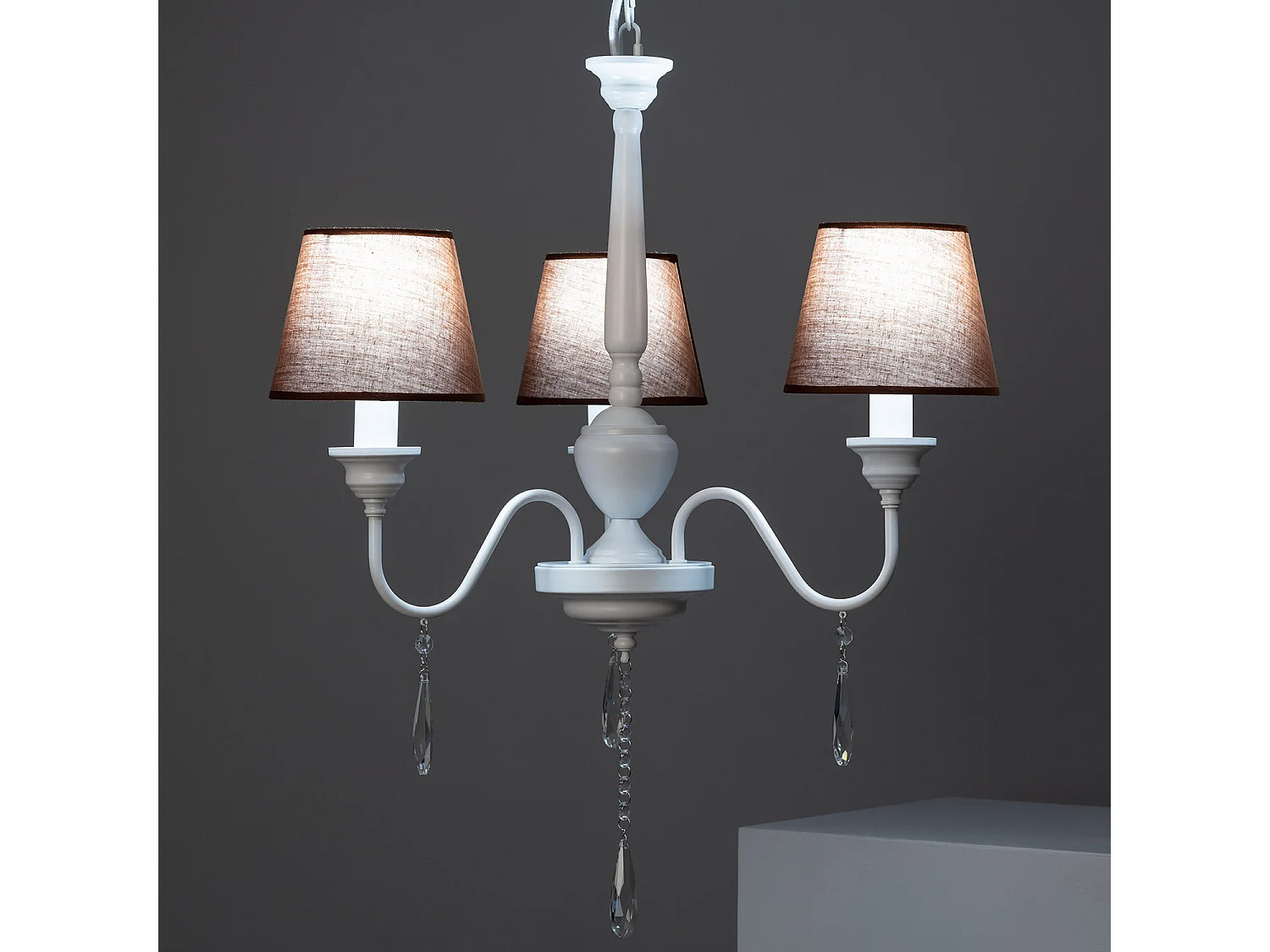 Lustre Métal et Tissus Zuri Brun