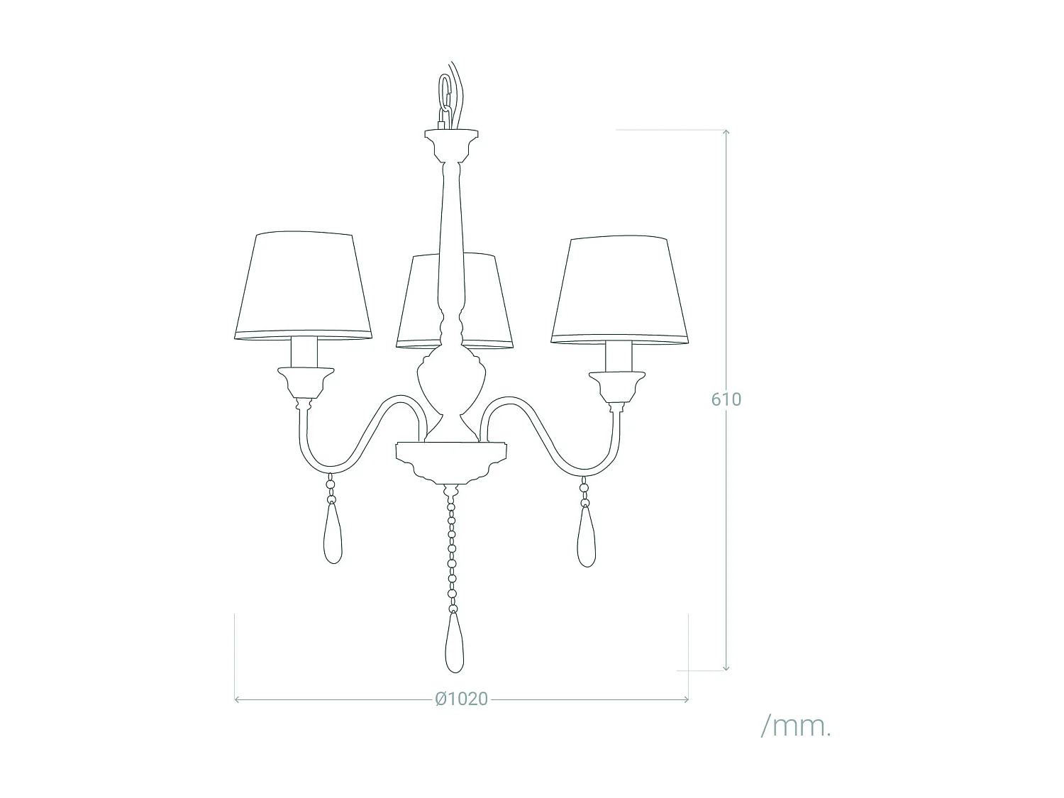 Lustre Métal et Tissus Zuri Brun
