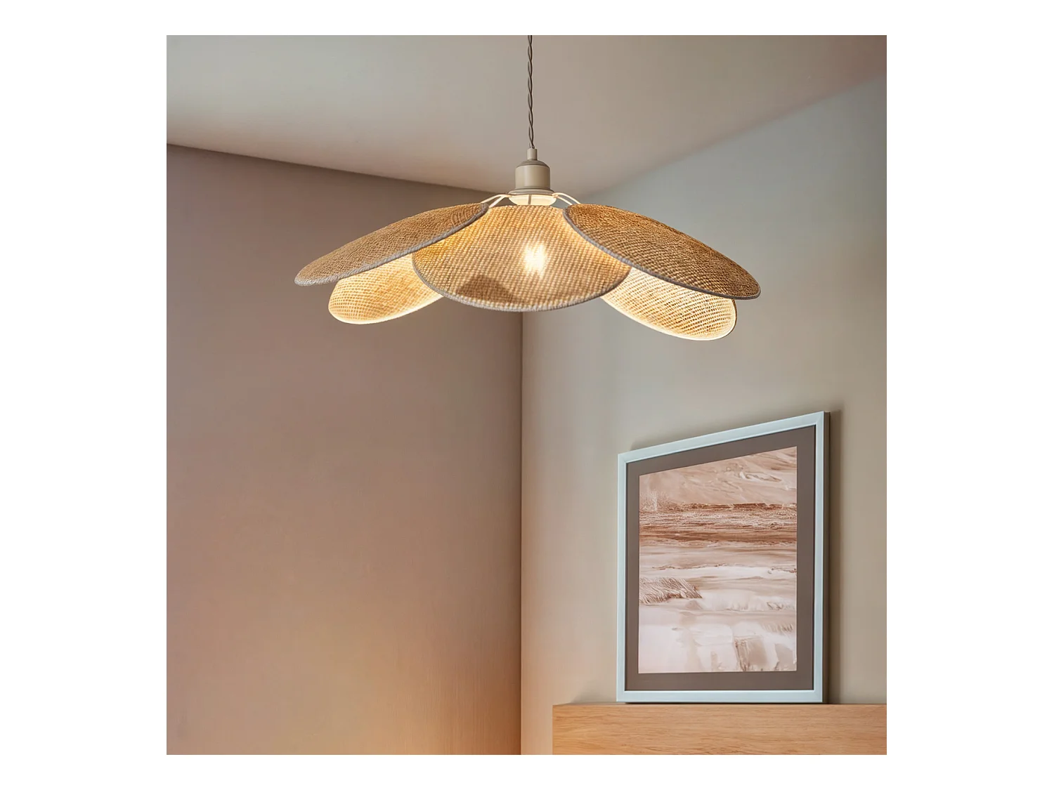 Lampada a Sospensione Rattan Nirvana Intrecciato Naturale