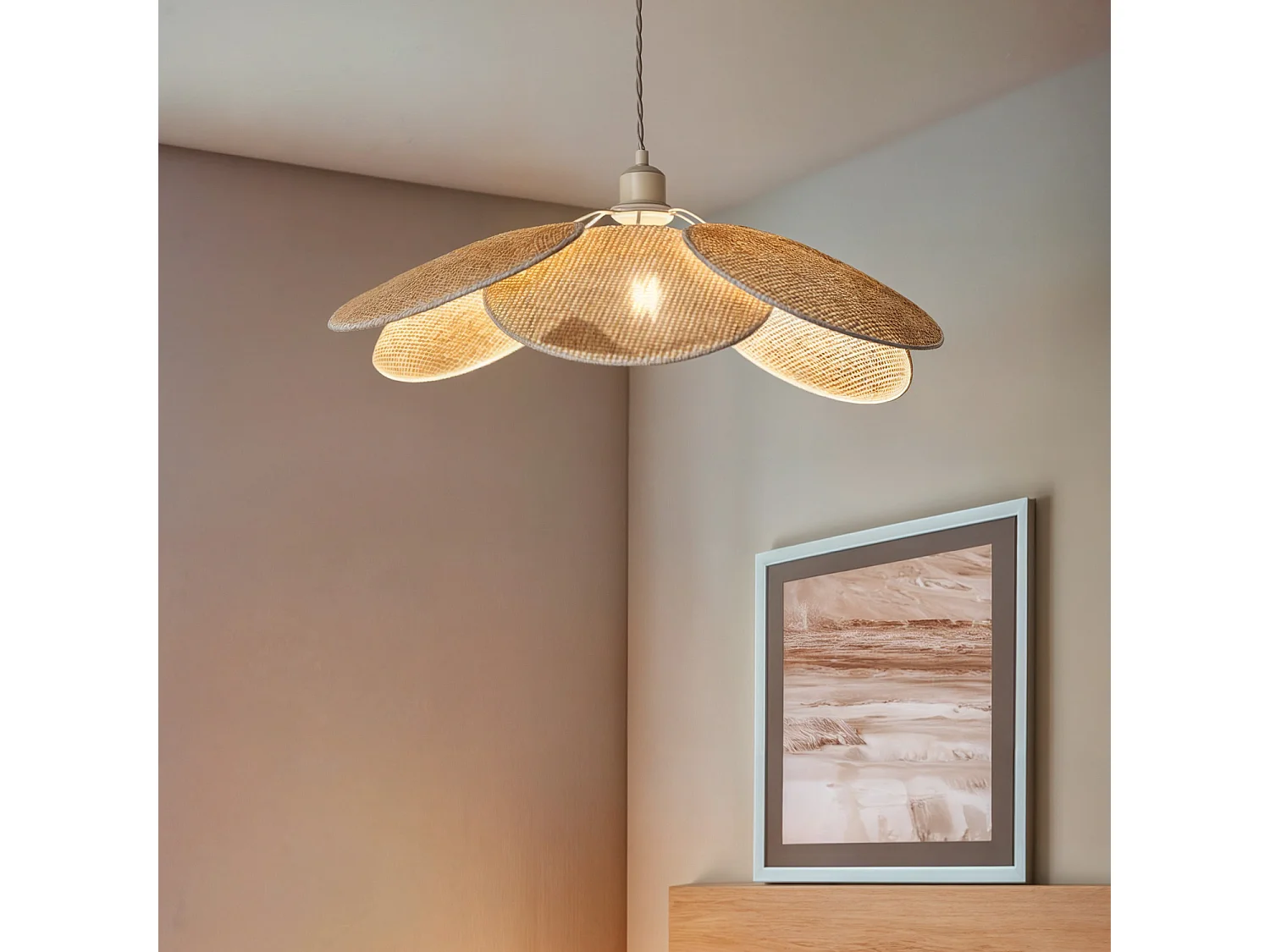 Suspension Rotin Nirvana Naturel tressé