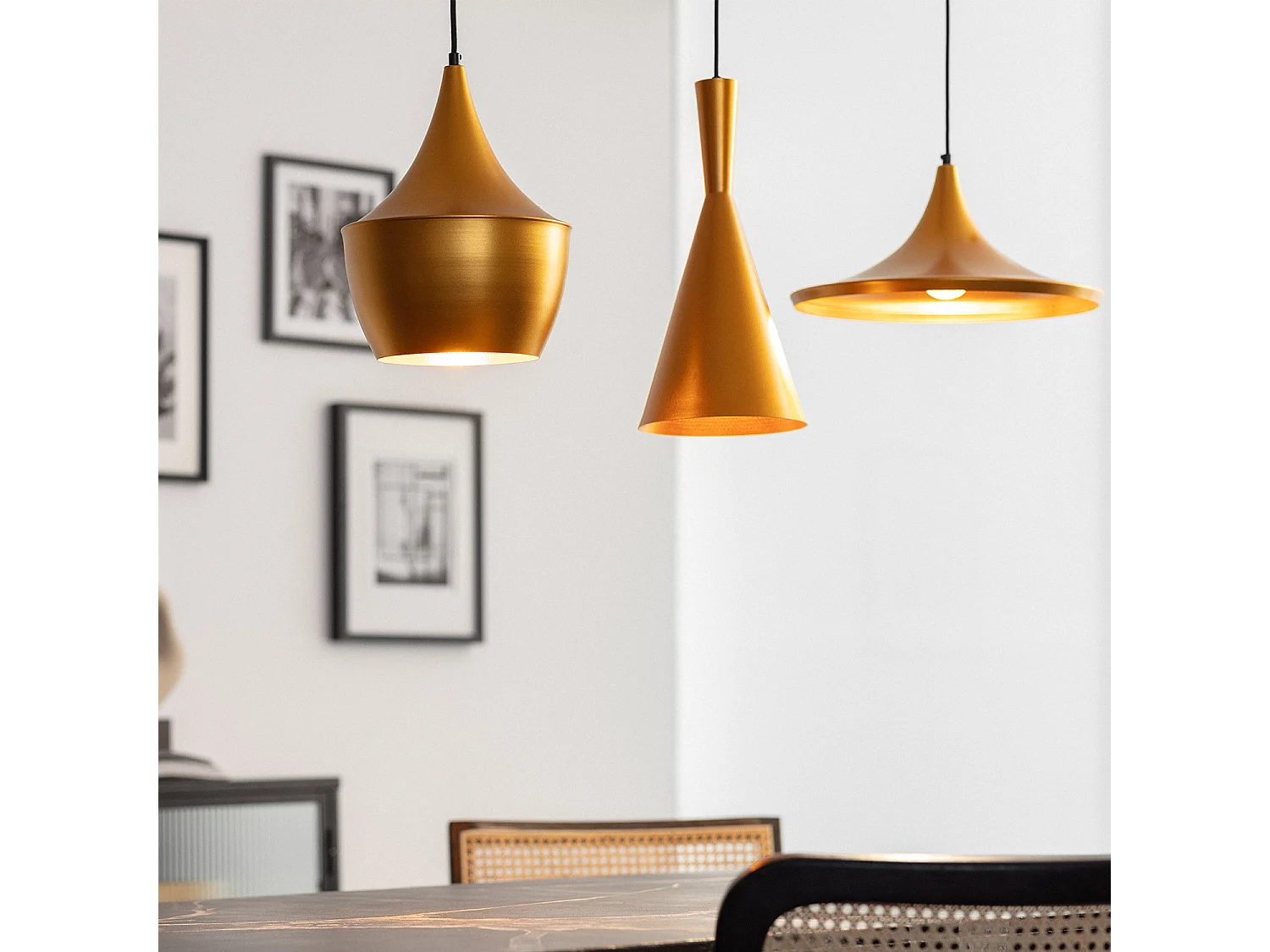 Suspension Métal Presley Doré