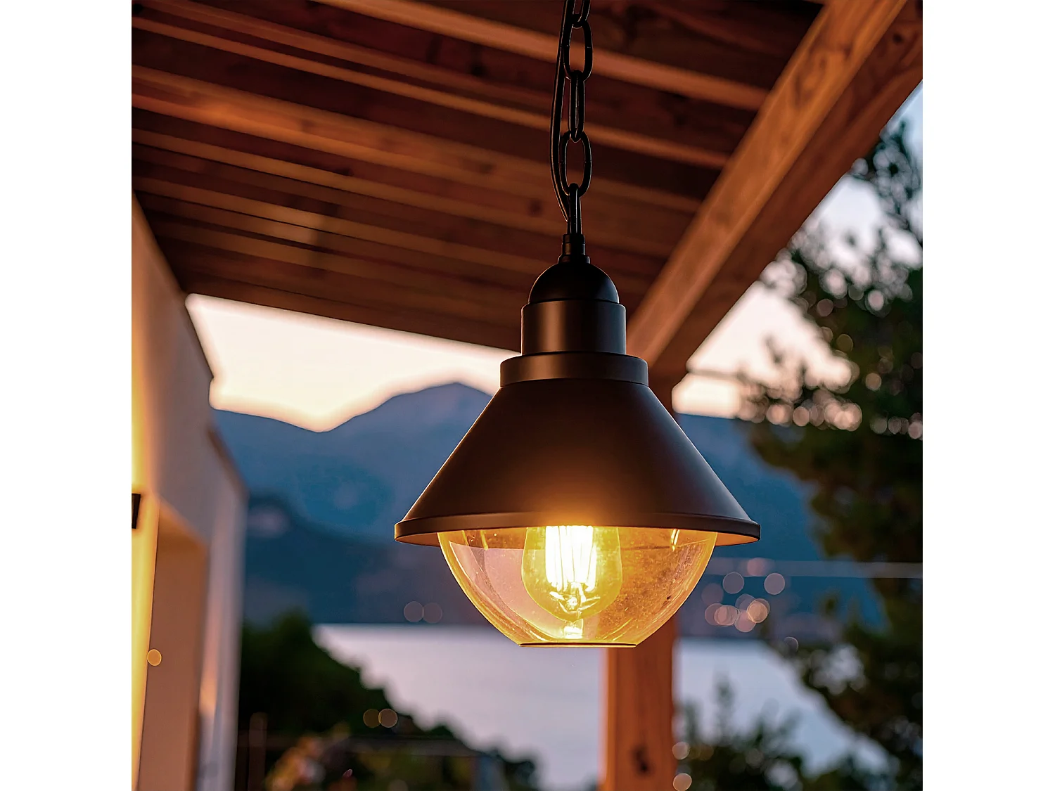 Suspension Extérieure Métal Valera  Noir