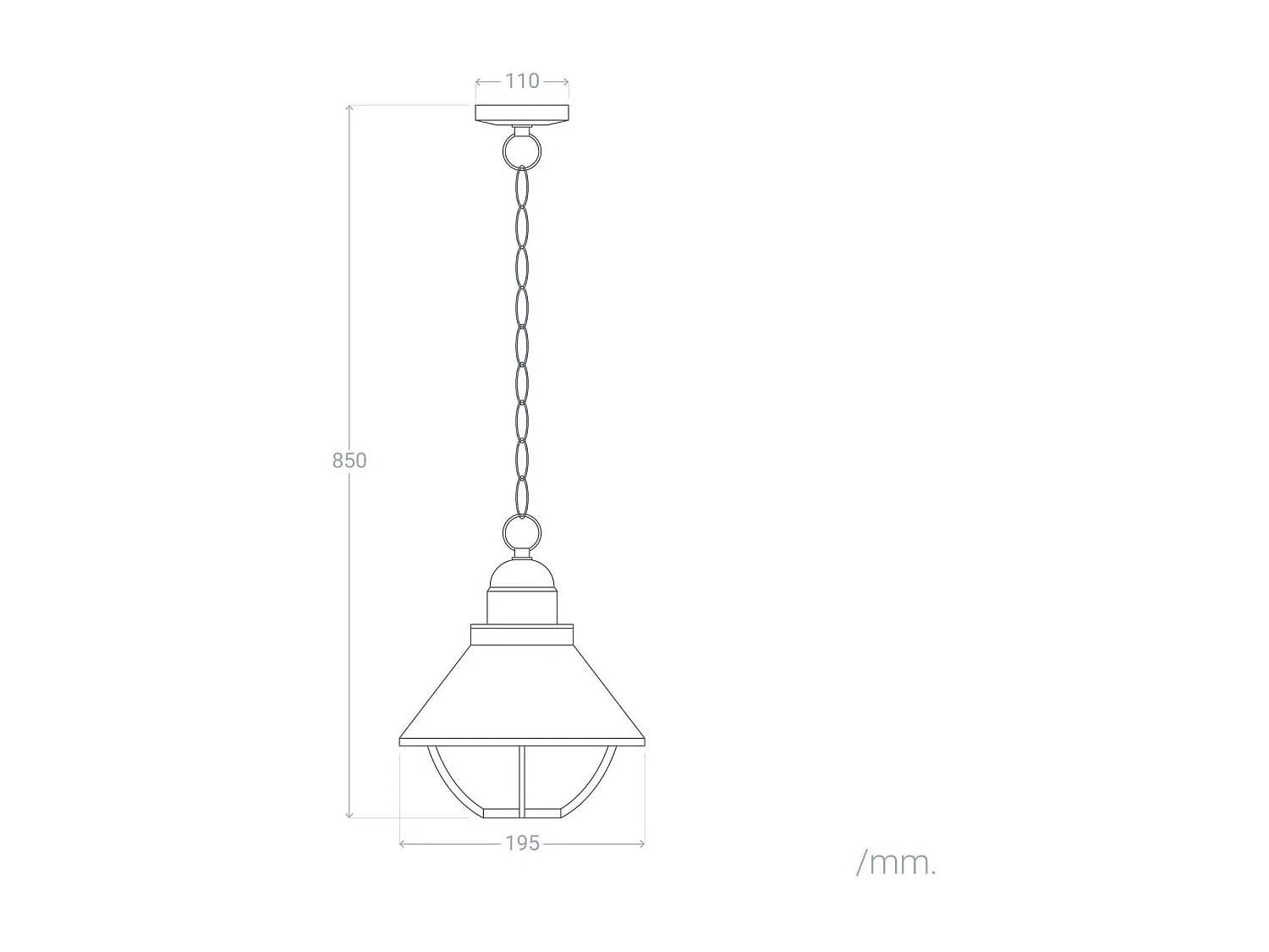 Suspension Extérieure Métal Valera  Noir