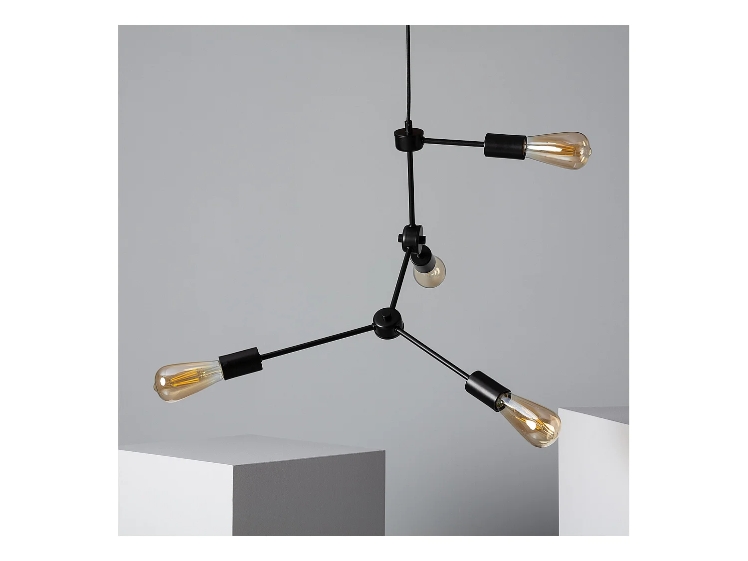 Lámpara Colgante de Metal Molecular Negro