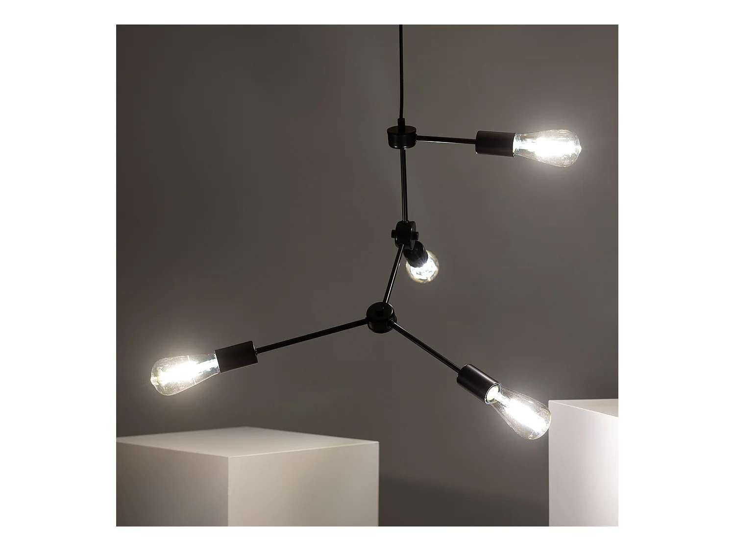 Lámpara Colgante de Metal Molecular Negro