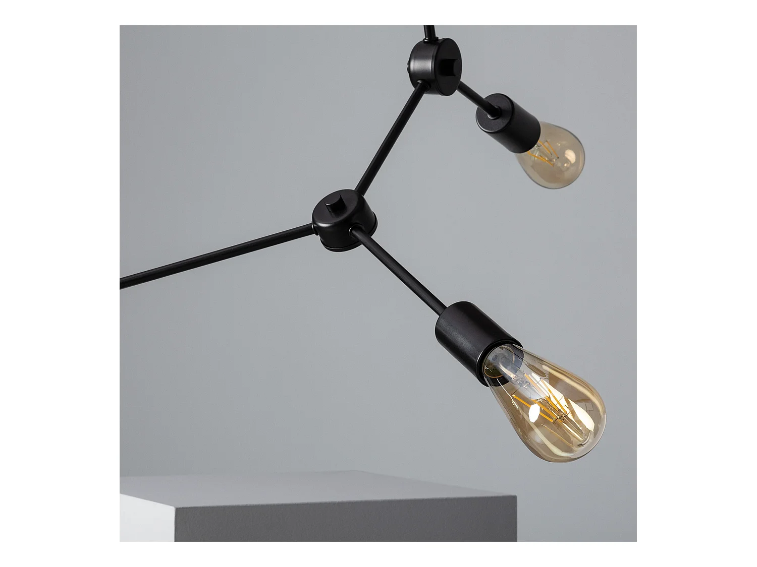 Lámpara Colgante de Metal Molecular Negro