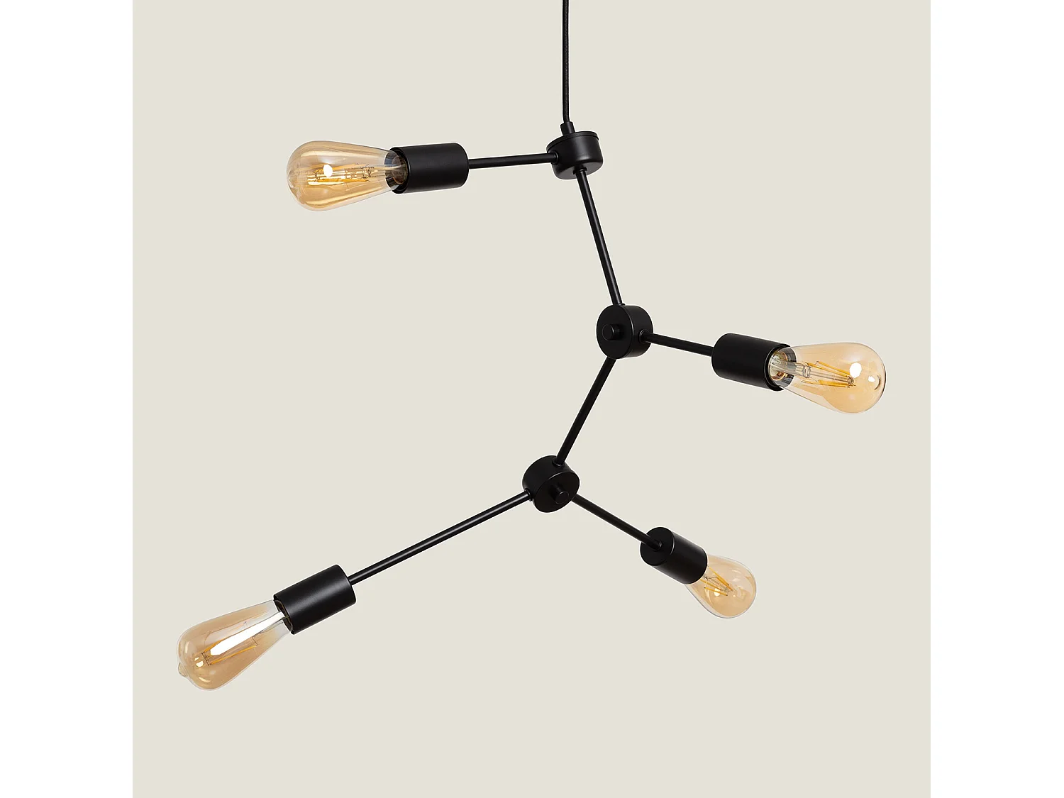 Lámpara Colgante de Metal Molecular Negro