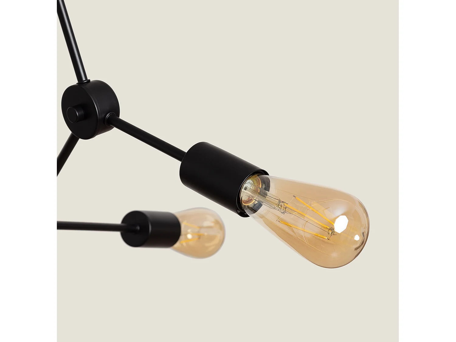 Lámpara Colgante de Metal Molecular Negro