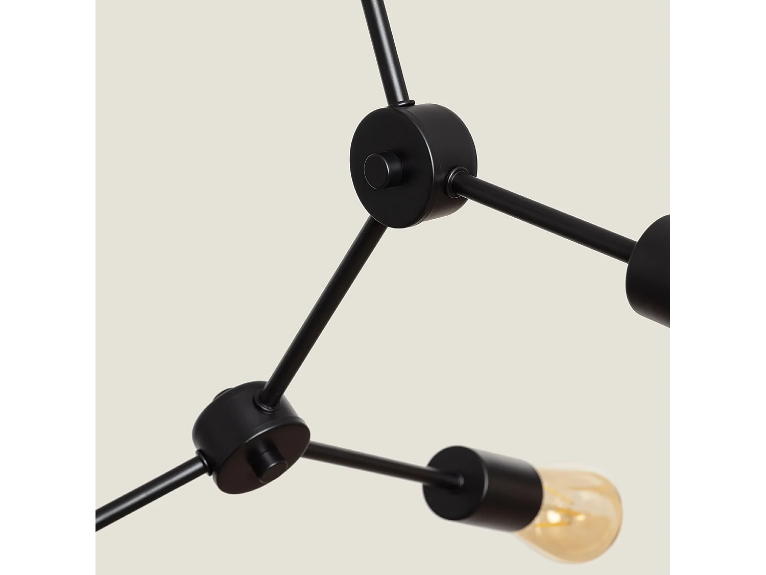 Lámpara Colgante de Metal Molecular Negro