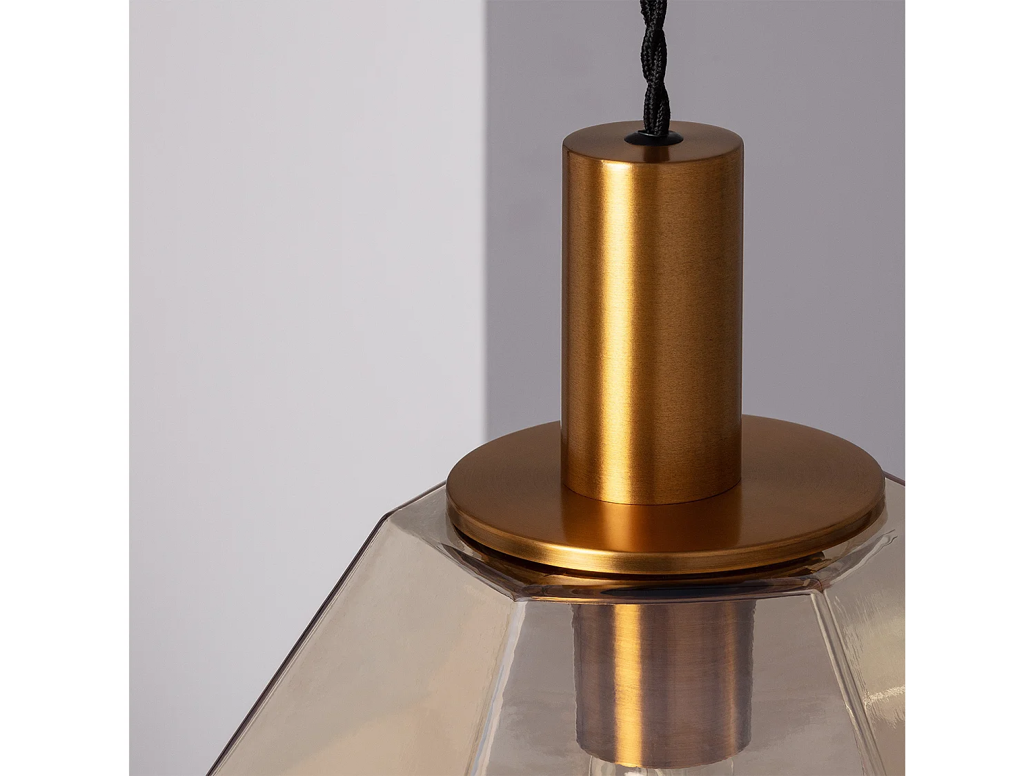 Suspension Verre Diamound Ambre