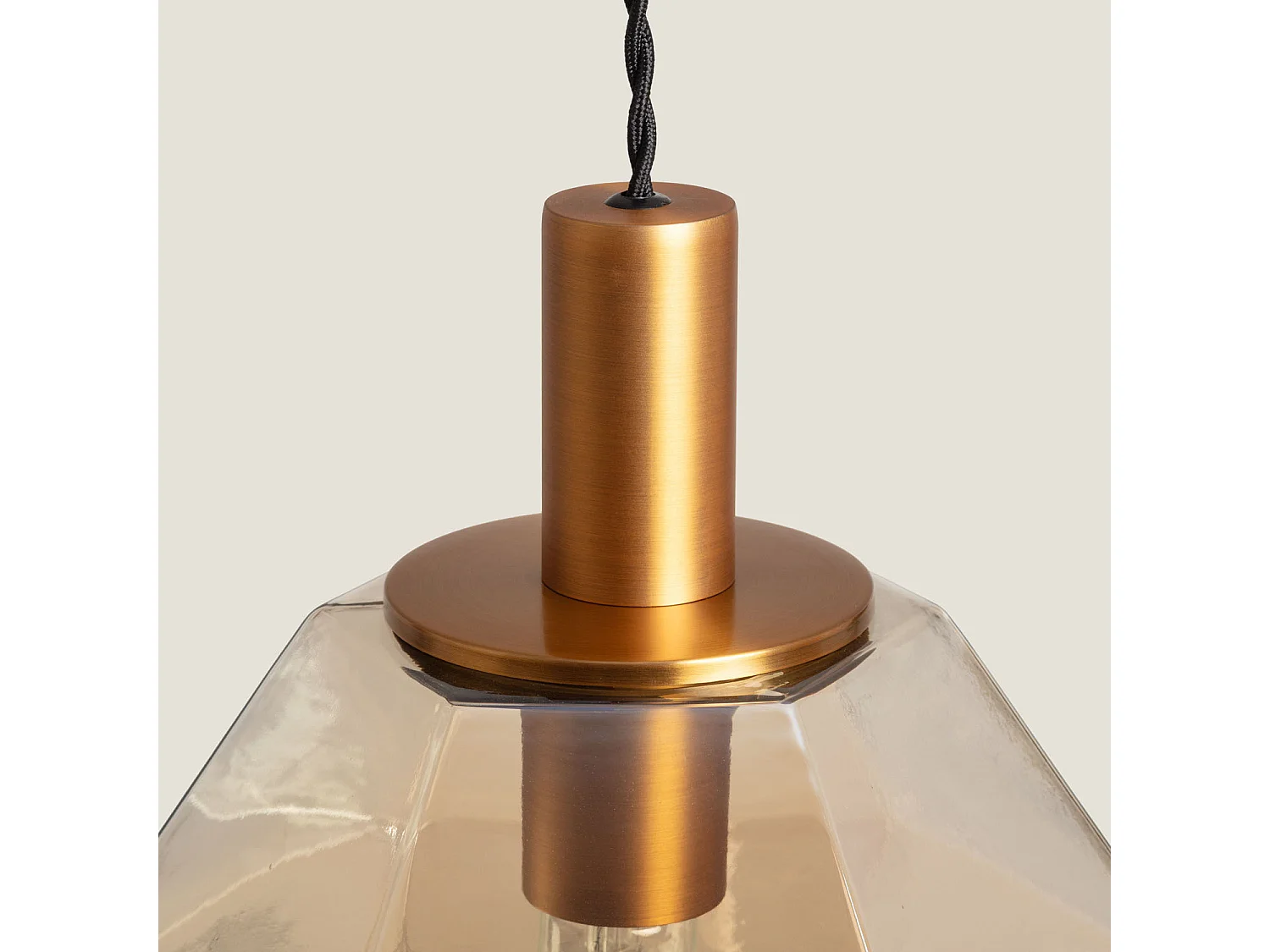 Lampada a Sospensione Vetro Diamound Ambra