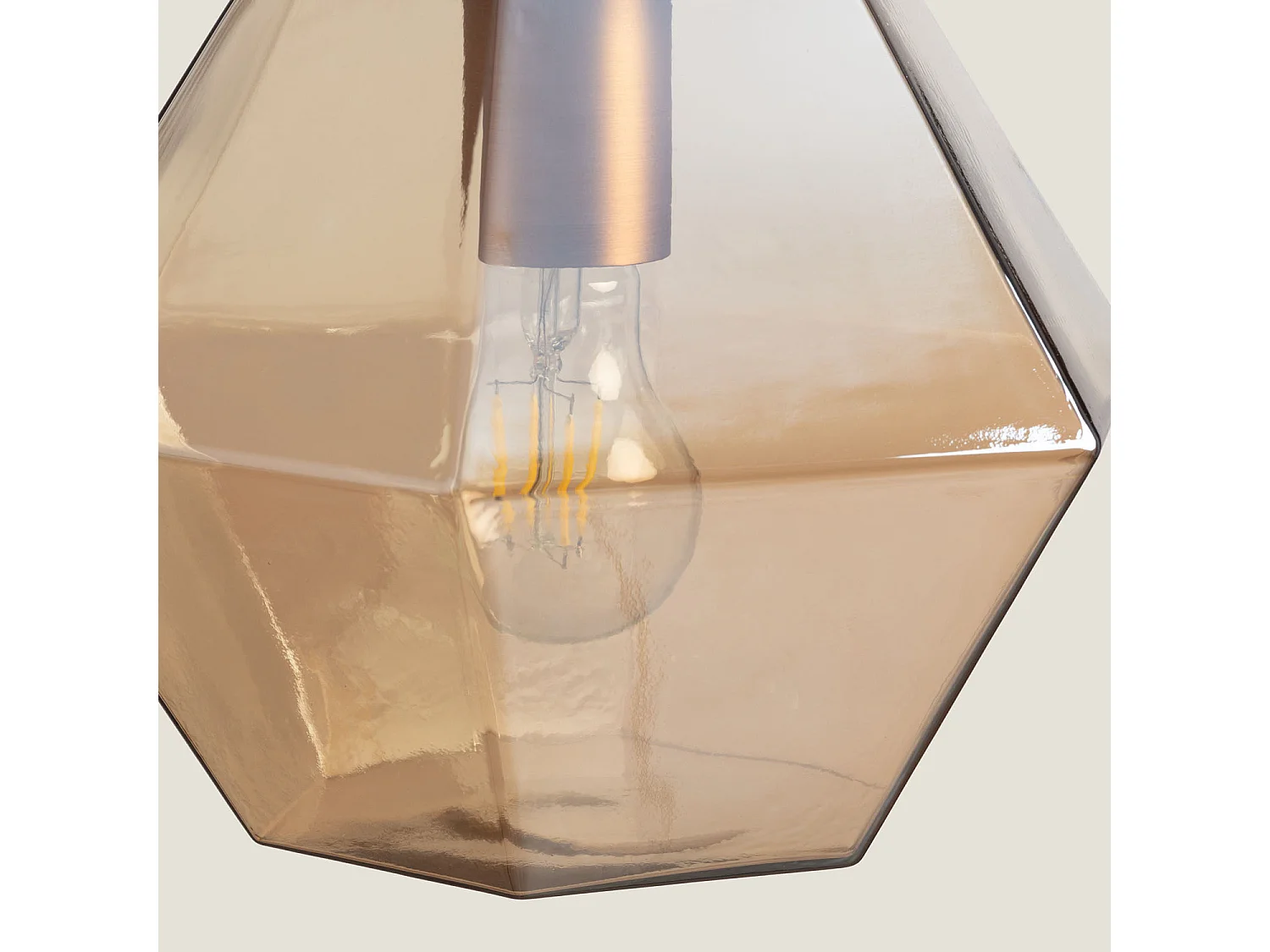 Lampada a Sospensione Vetro Diamound Ambra