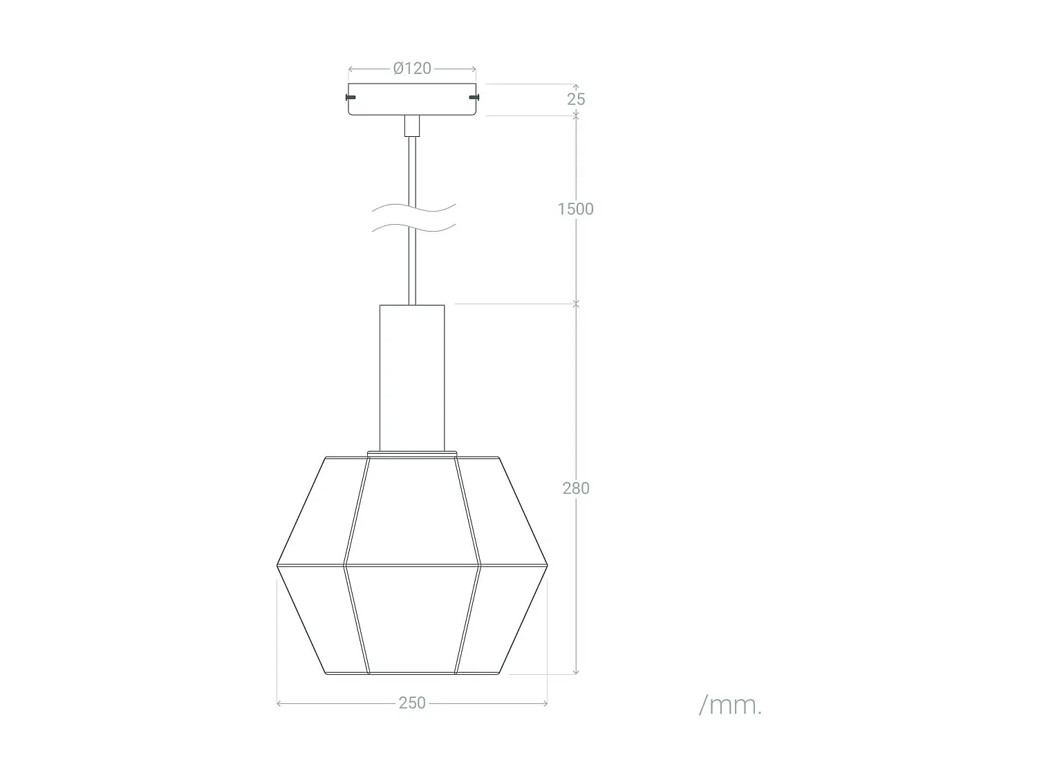 Lampada a Sospensione Vetro Diamound Ambra