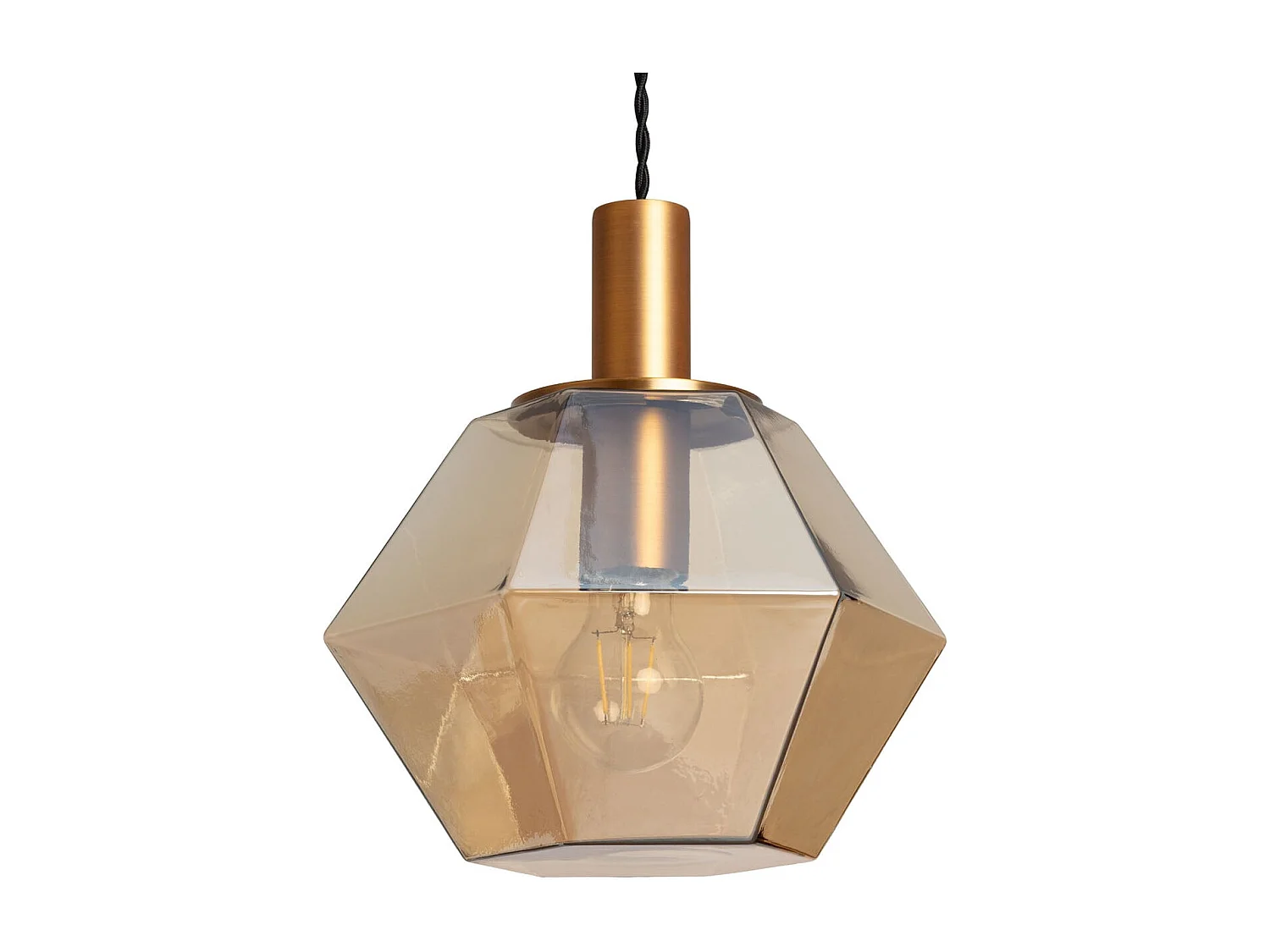 Lampada a Sospensione Vetro Diamound Ambra