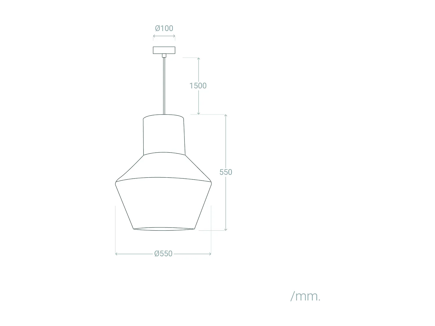 Suspension Fibres Naturelles pour Extérieure Newén Ø500 mm ILUZZIA Noir extérieur