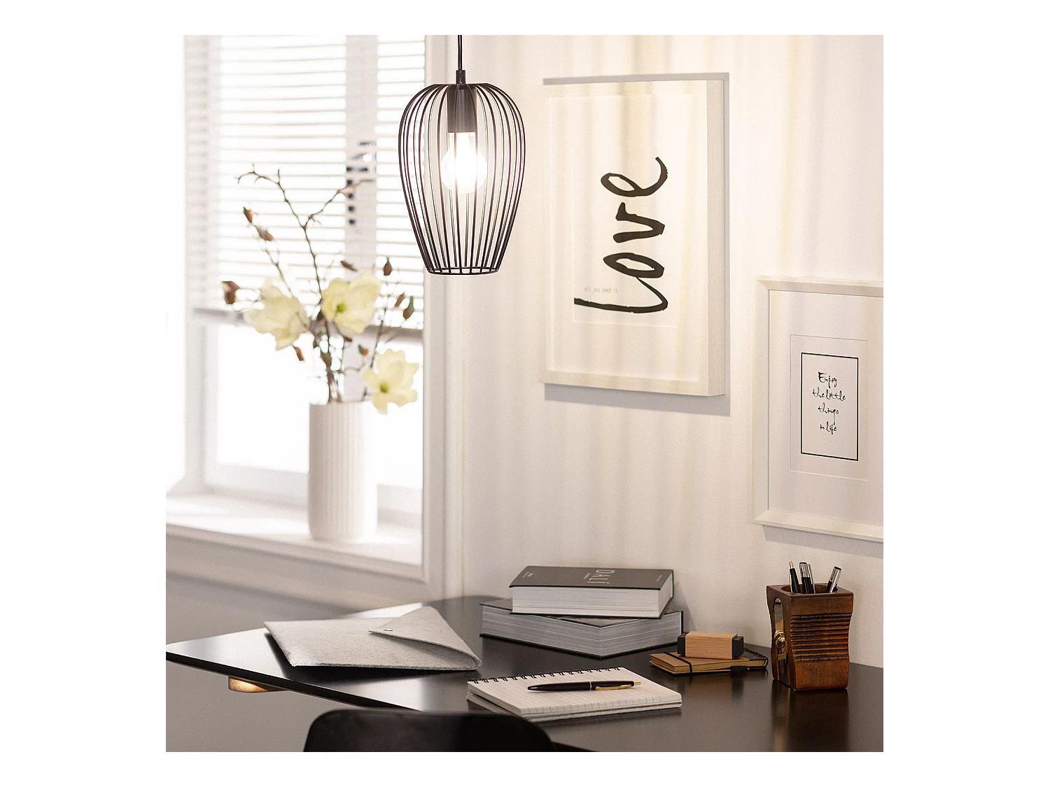 Lampada a Sospensione Metallo Telmi Nero