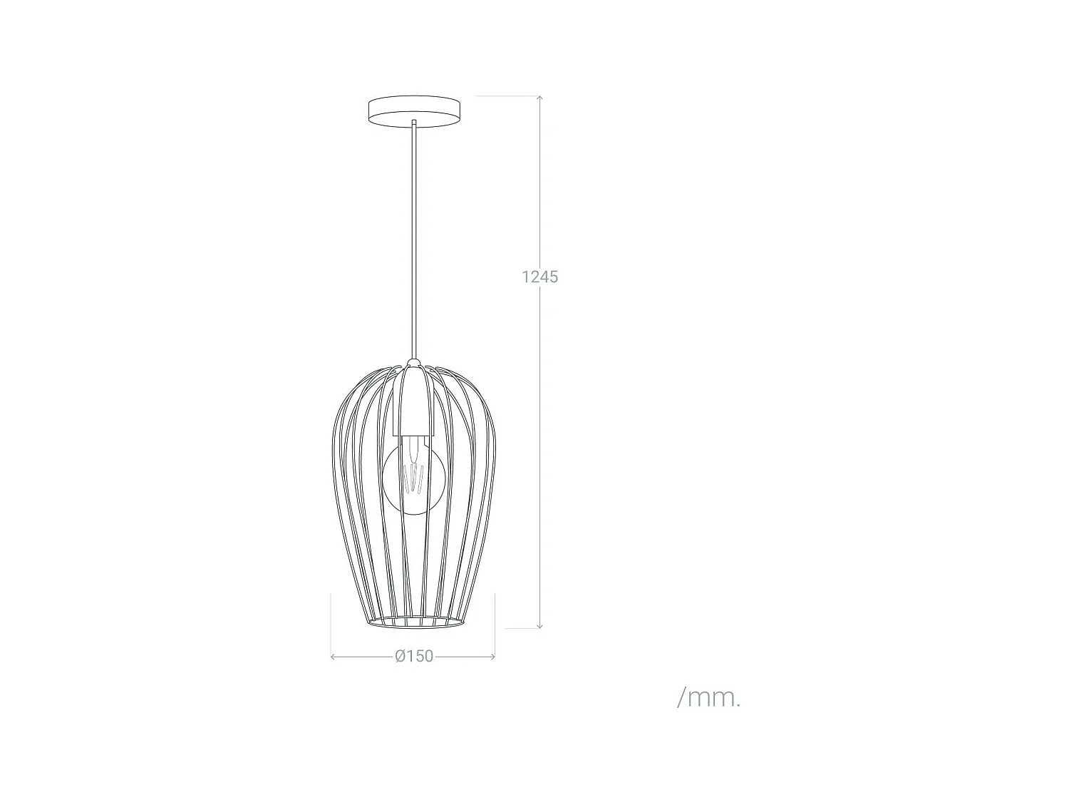 Lampada a Sospensione Metallo Telmi Nero
