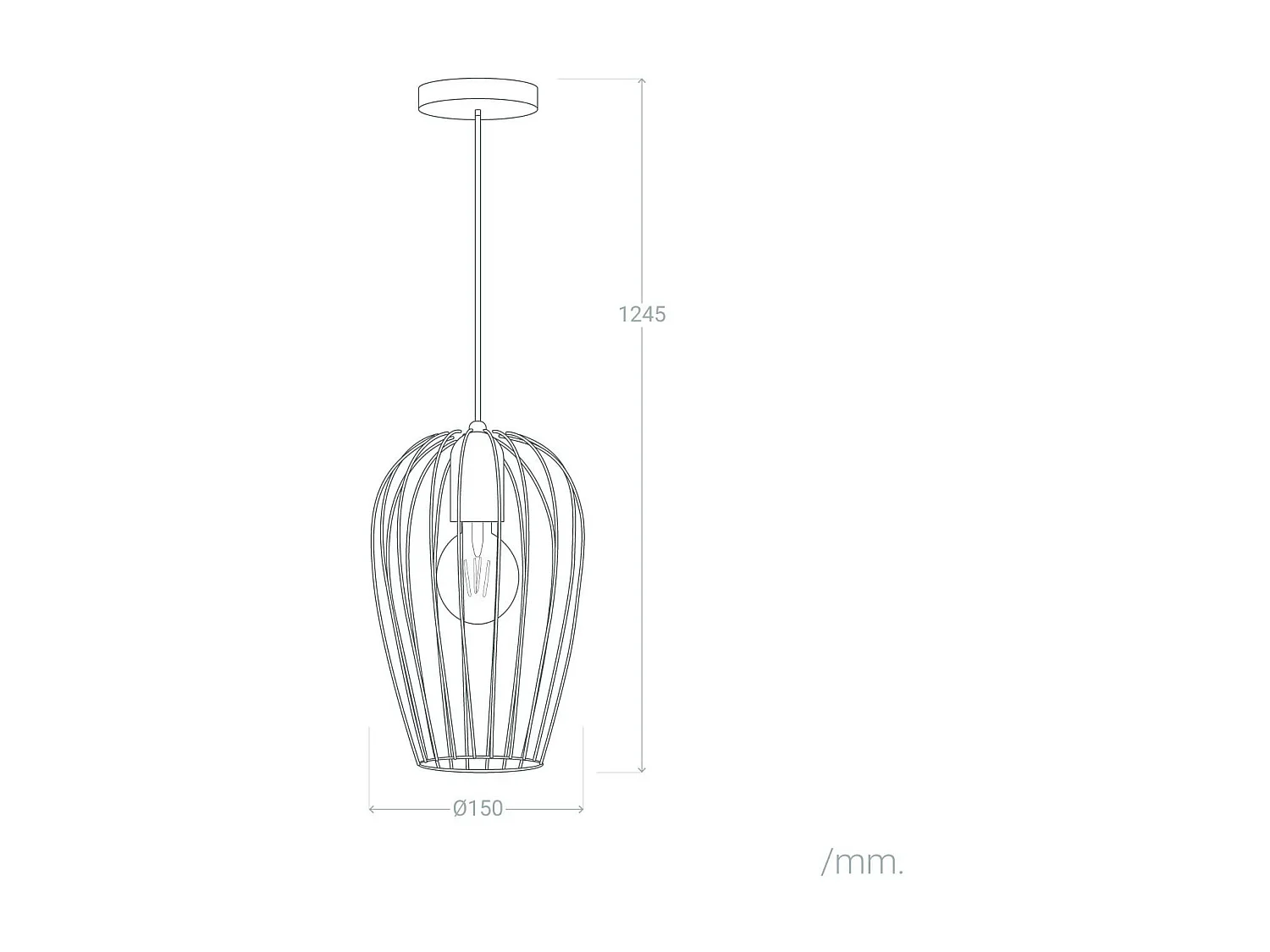 Suspension Métal Telmi Noir