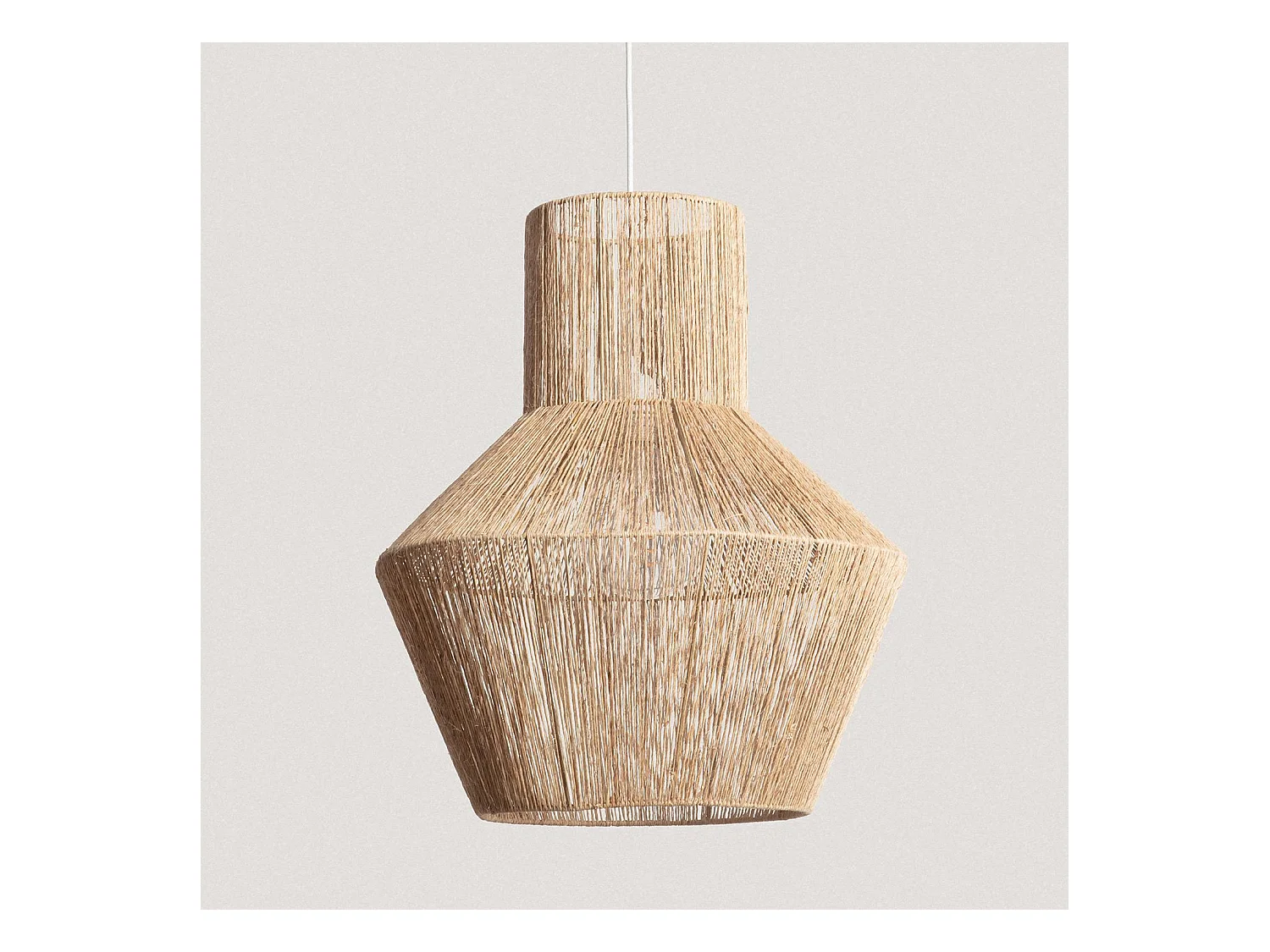 Lámpara Colgante Fibras Naturales Newén Ø500 mm ILUZZIA Textil Blanco