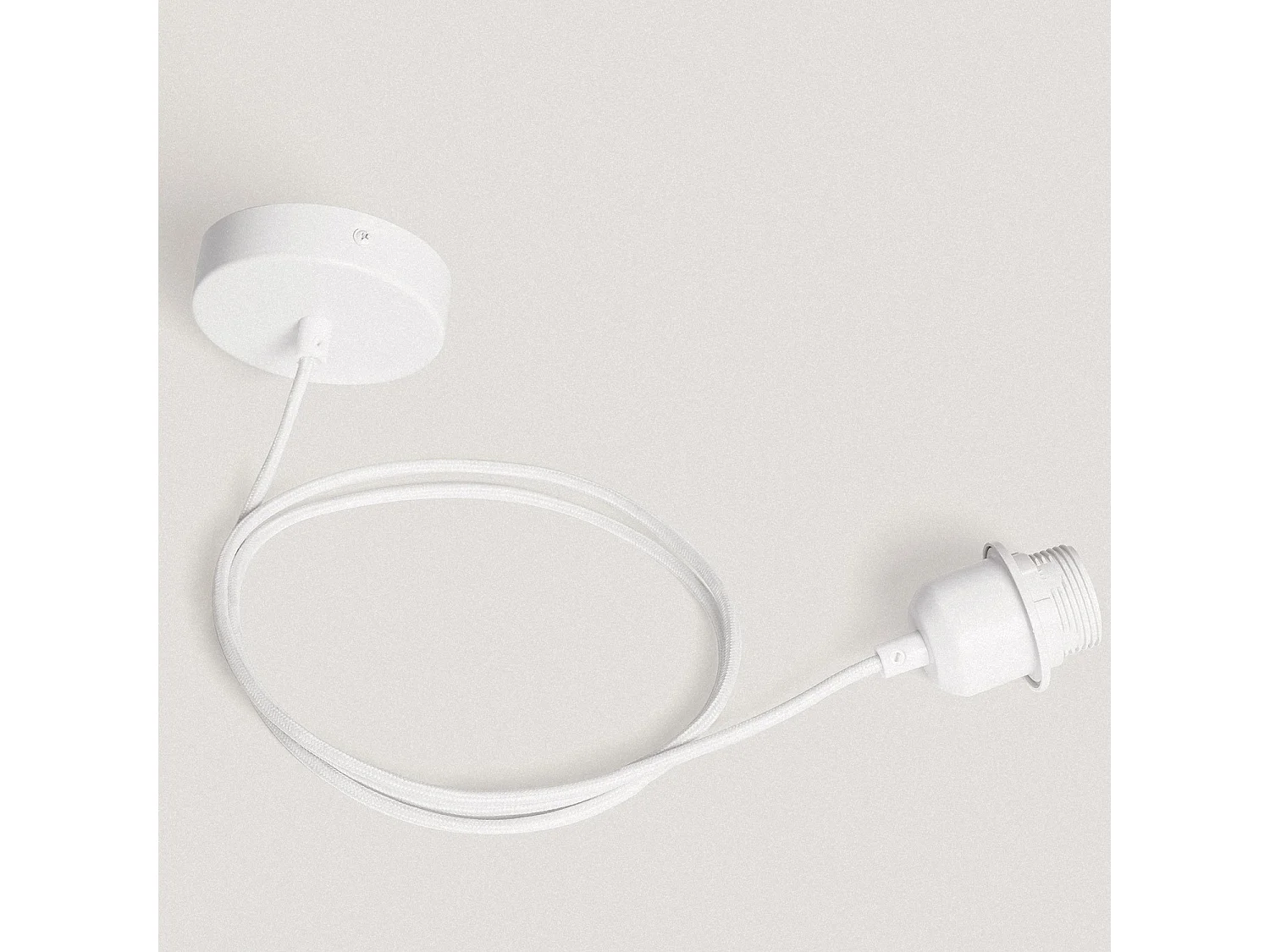 Lámpara Colgante Fibras Naturales Newén Ø500 mm ILUZZIA Textil Blanco