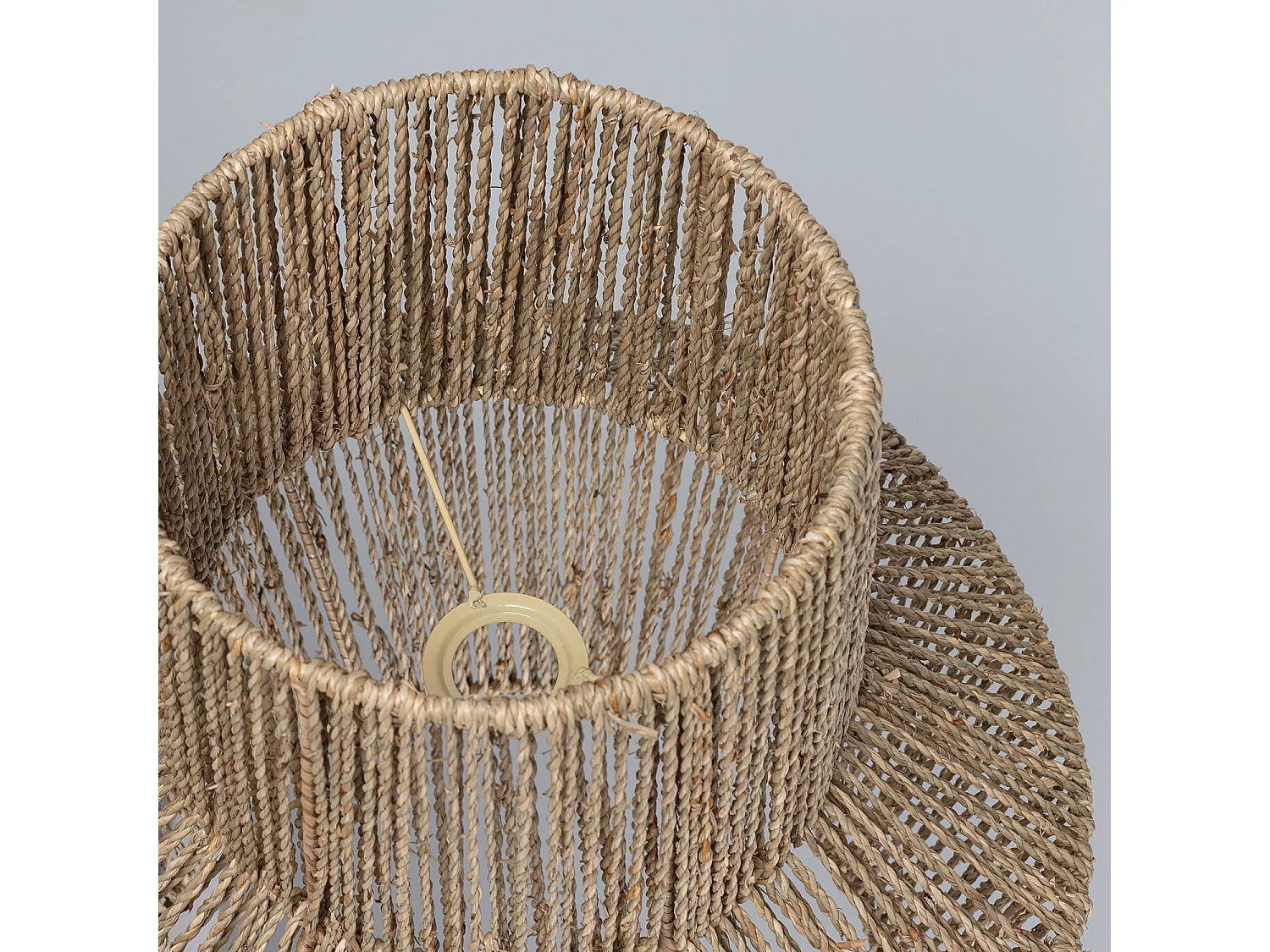 Lámpara Colgante Fibras Naturales Newén Ø500 mm ILUZZIA Textil Blanco