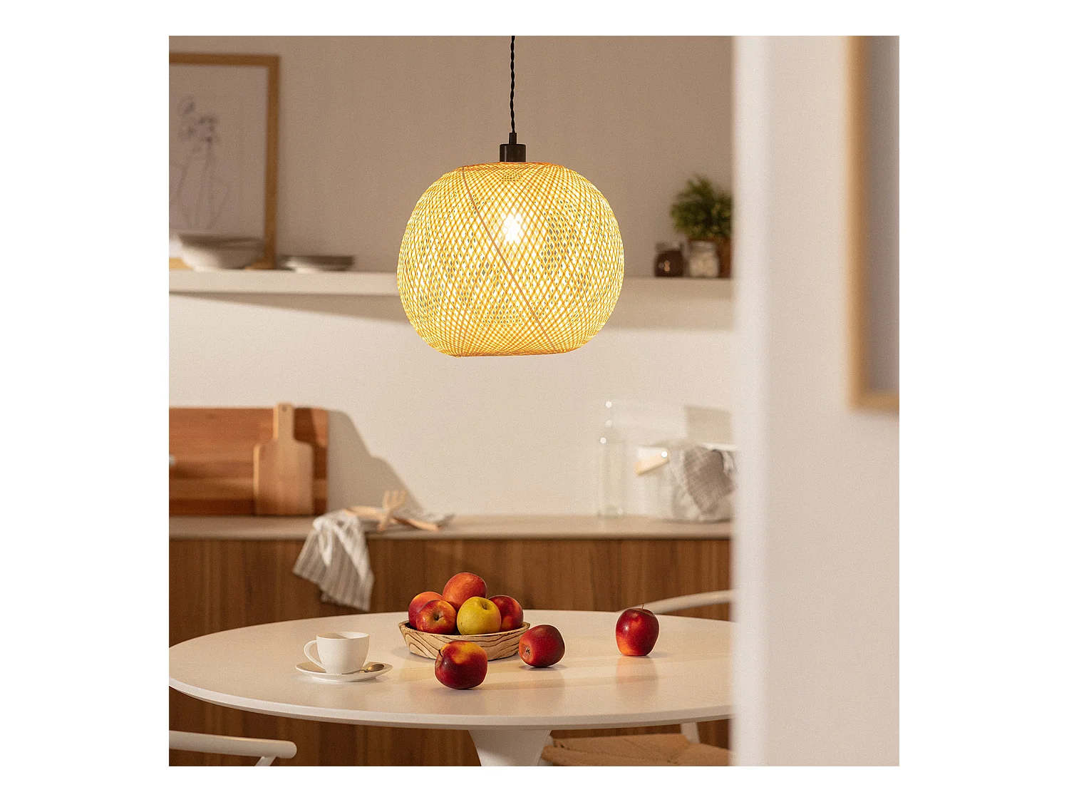 Lámpara Colgante Bambú Llata Natural