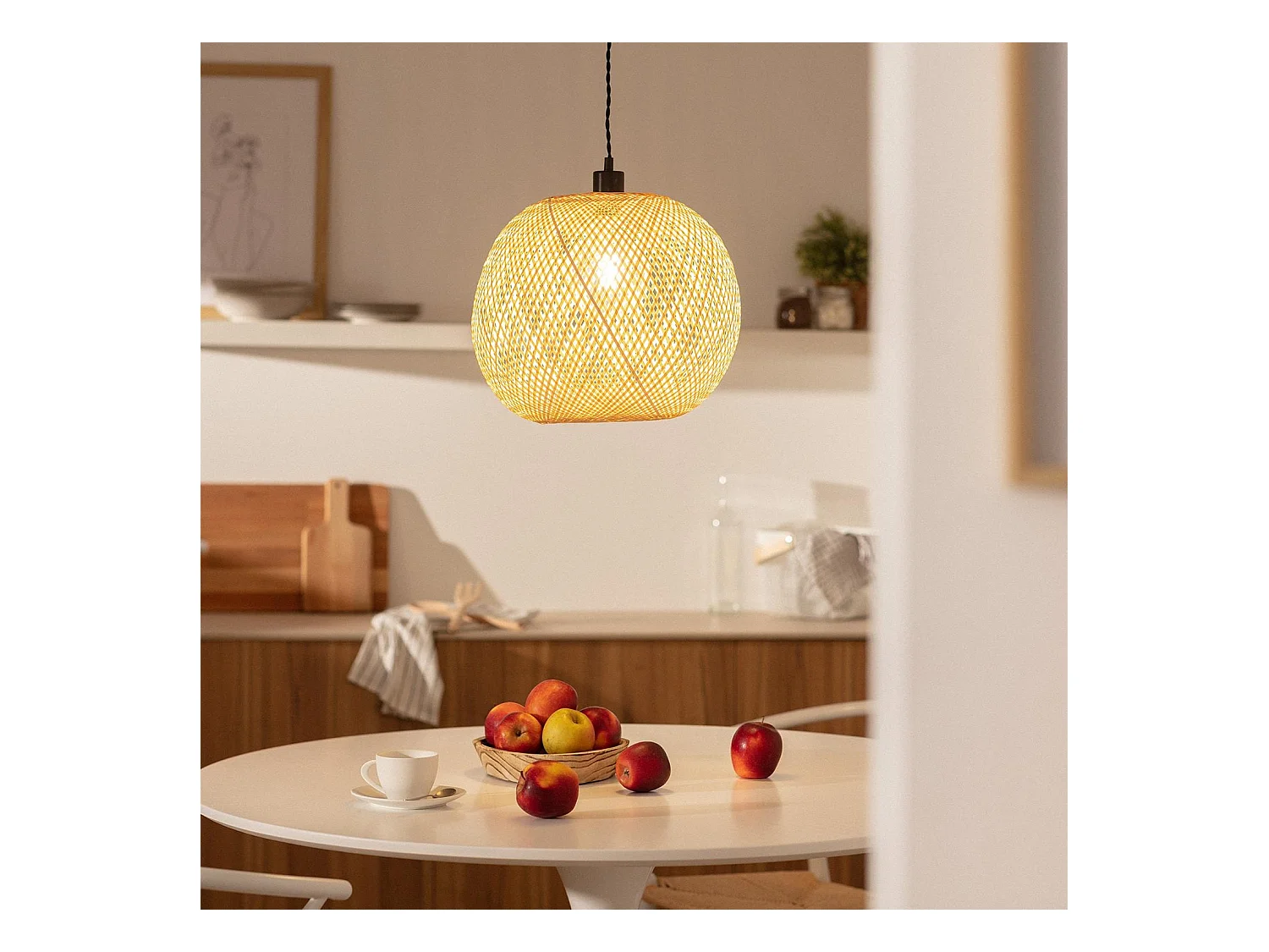 Lámpara Colgante Bambú Llata Natural