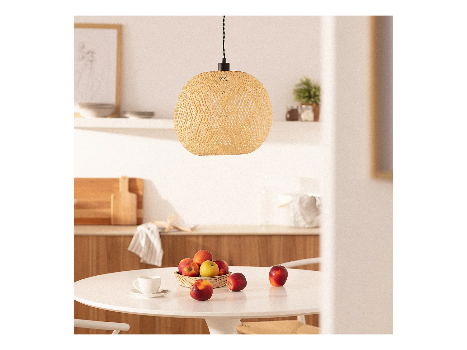 Lámpara Colgante Bambú Llata Natural