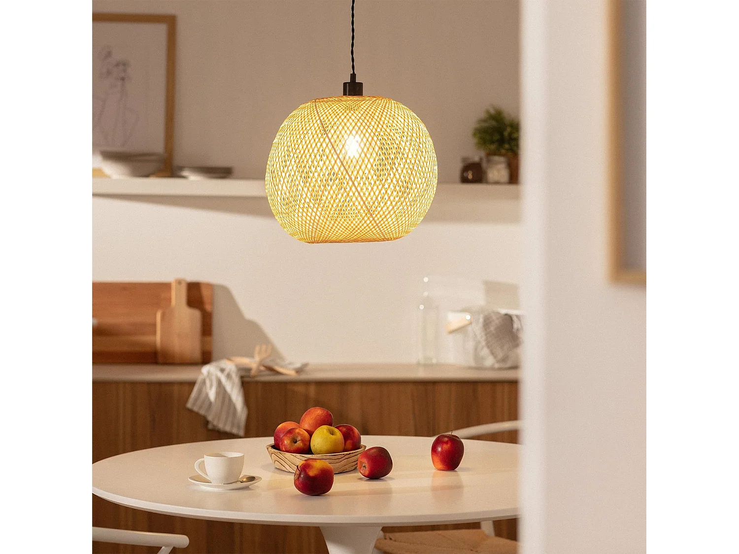 Lampada a Sospensione Bambù Llata Naturale