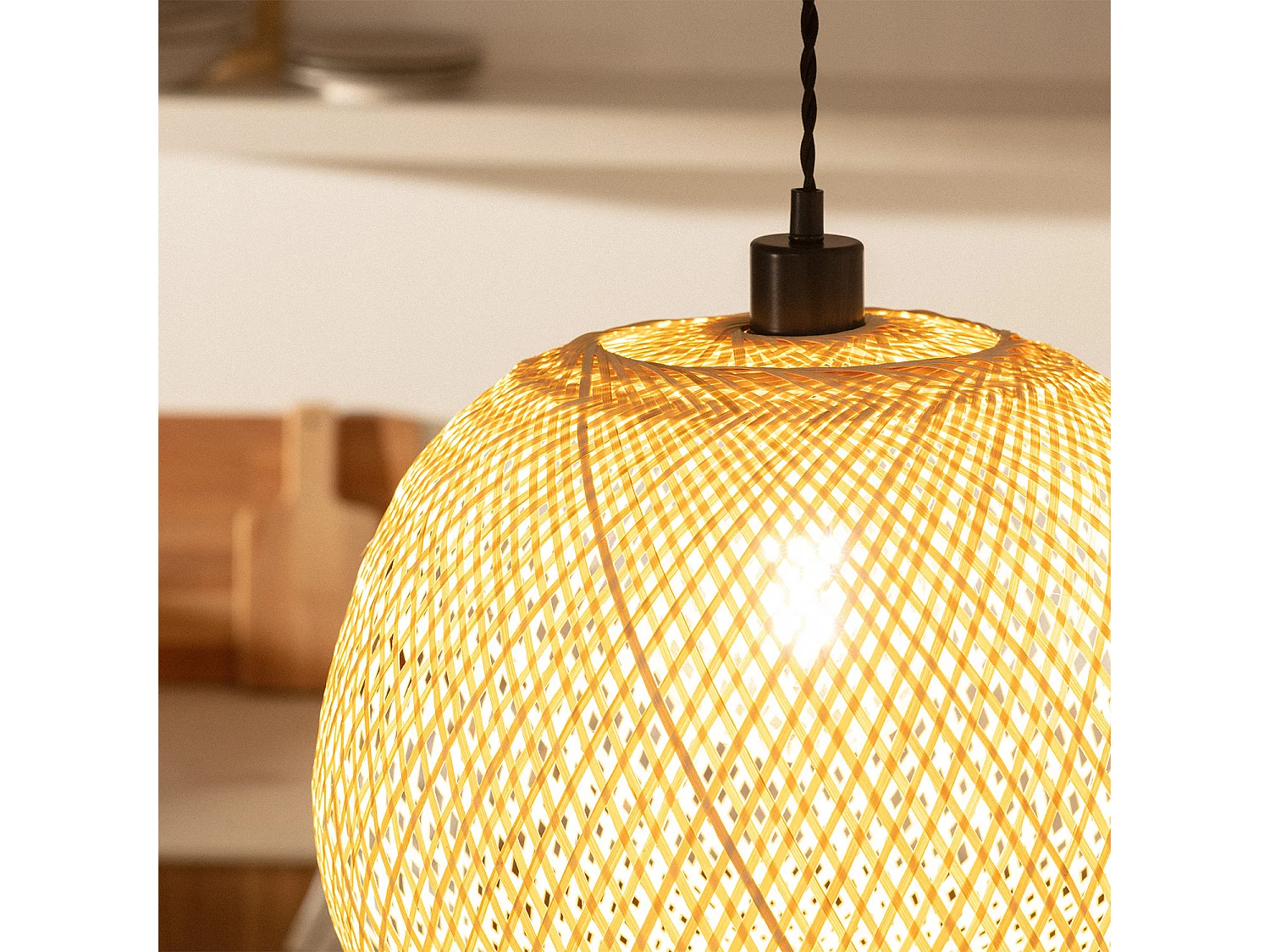 Lampada a Sospensione Bambù Llata Naturale