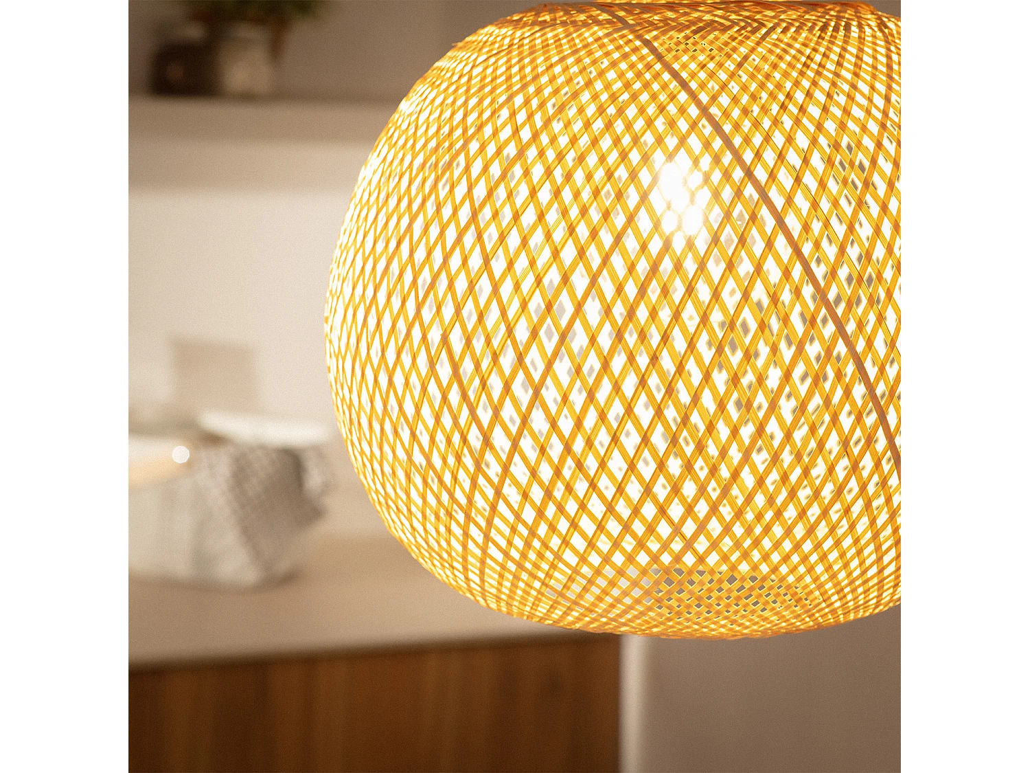 Lampada a Sospensione Bambù Llata Naturale