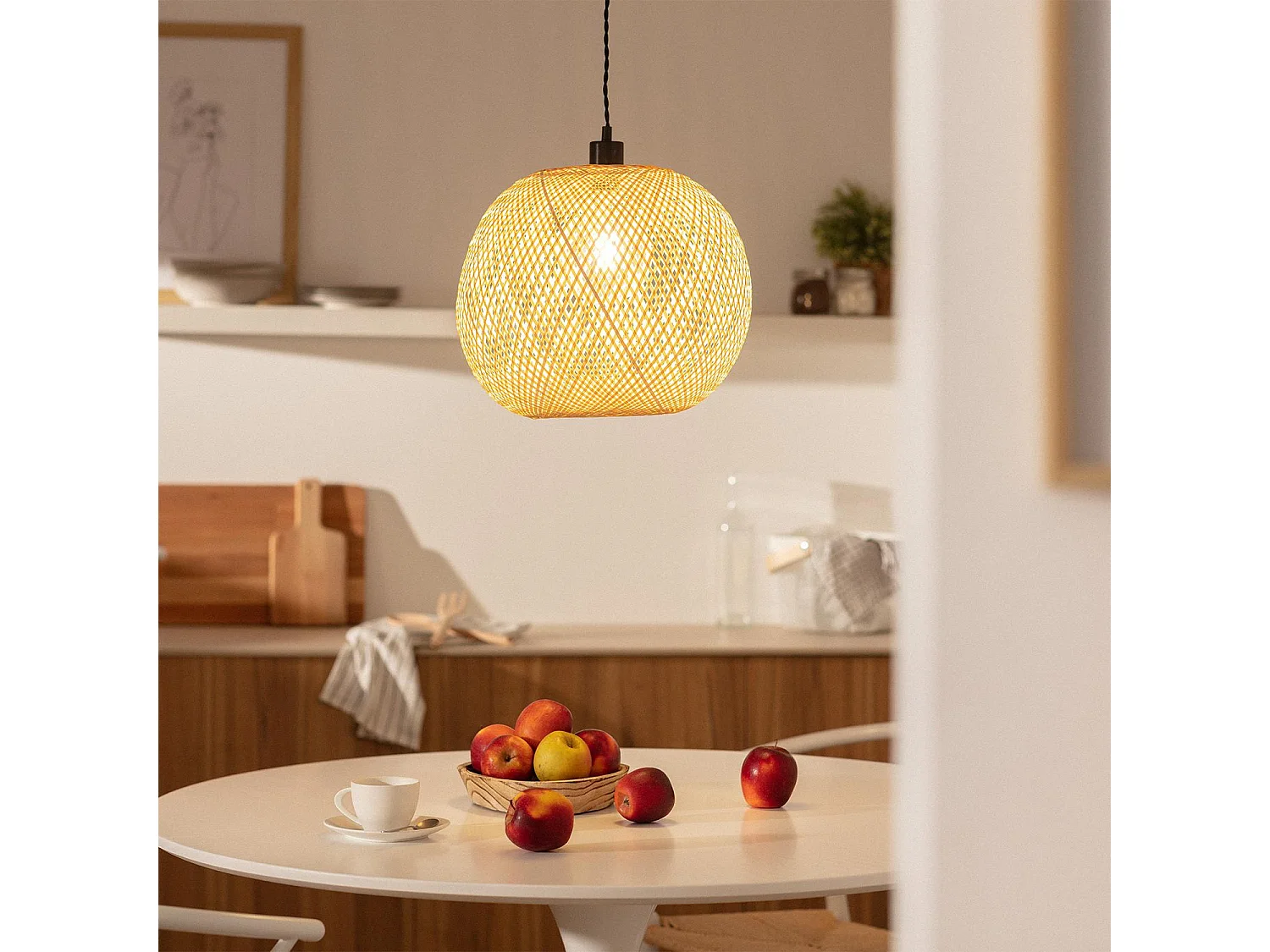 Lampada a Sospensione Bambù Llata Naturale