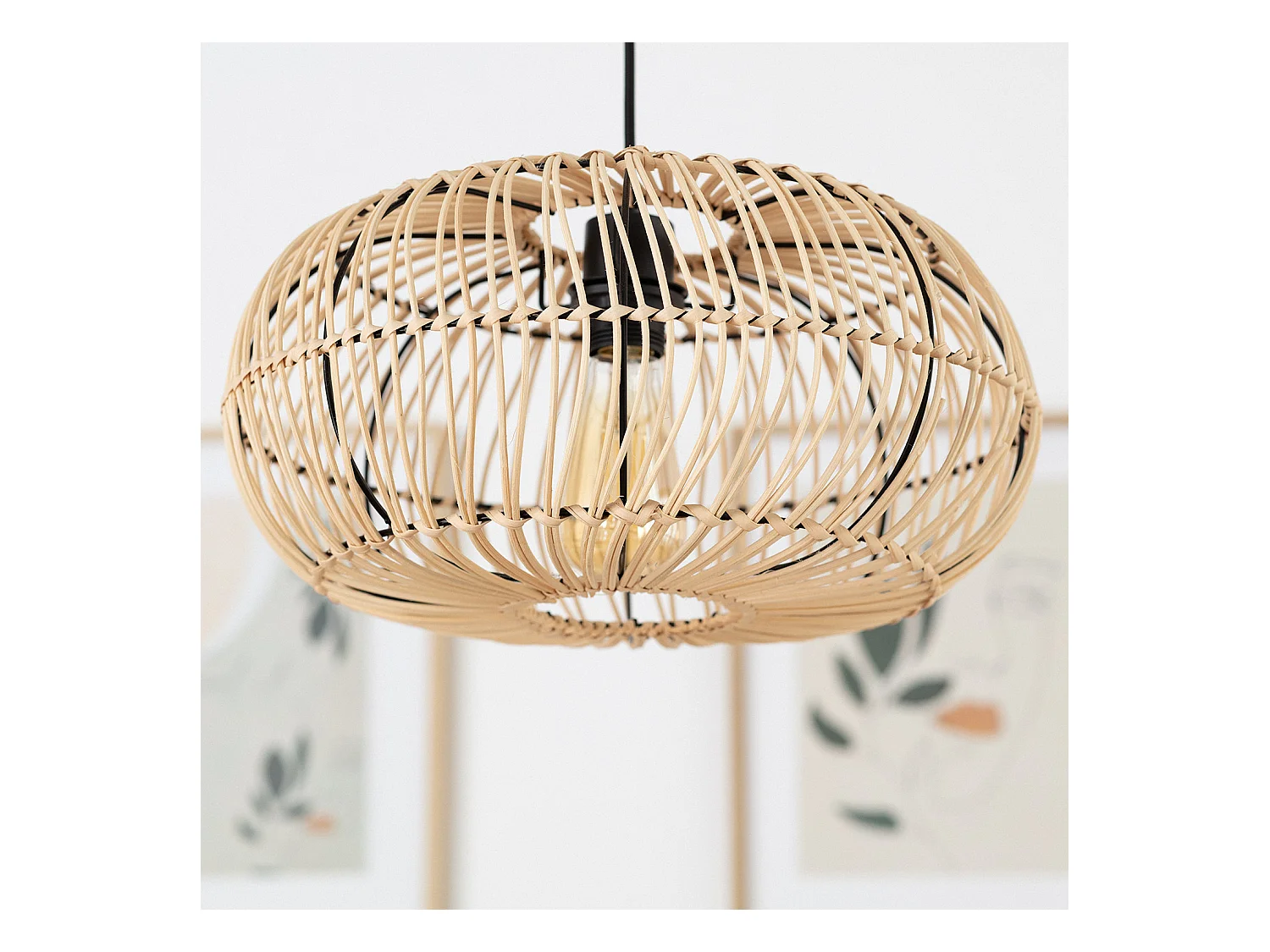 Suspension Rotin Arawa Viringo Naturel