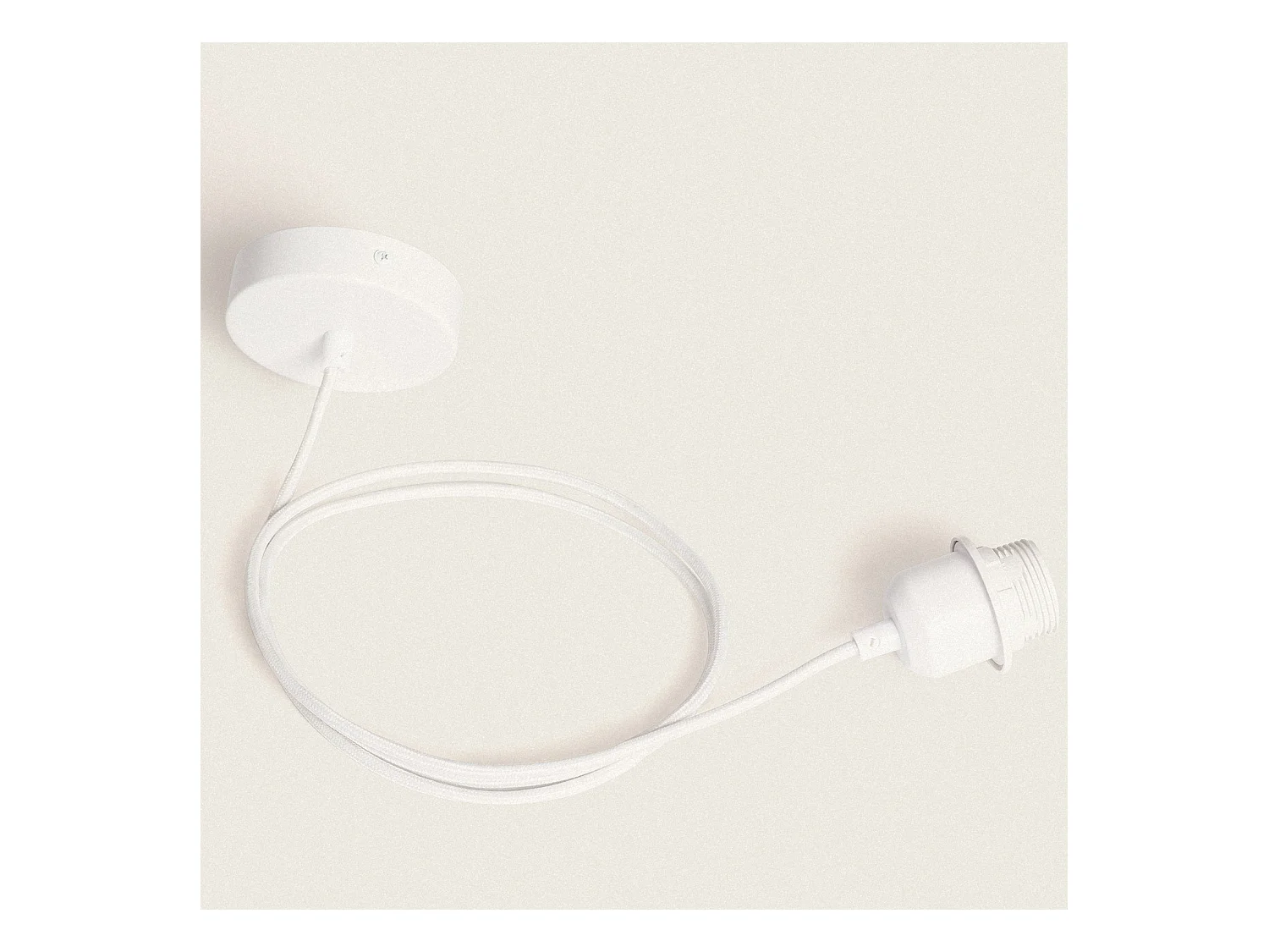 Lámpara Colgante Ratán Toraja ILUZZIA Textil Blanco