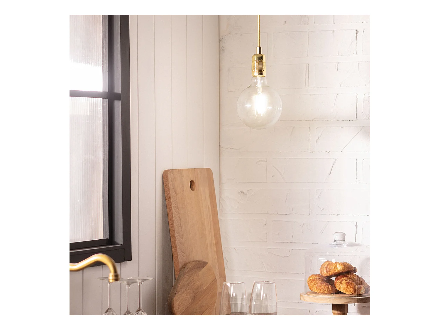 Suspension Métal Bowie Doré