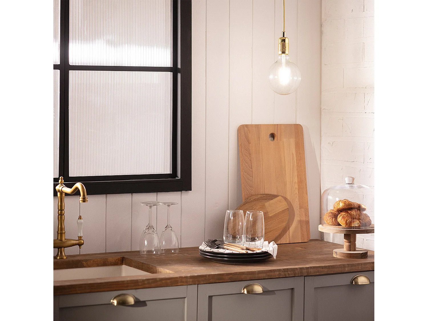 Suspension Métal Bowie Doré