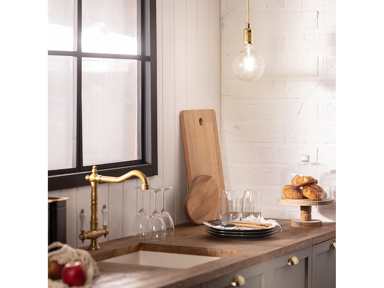 Suspension Métal Bowie Doré