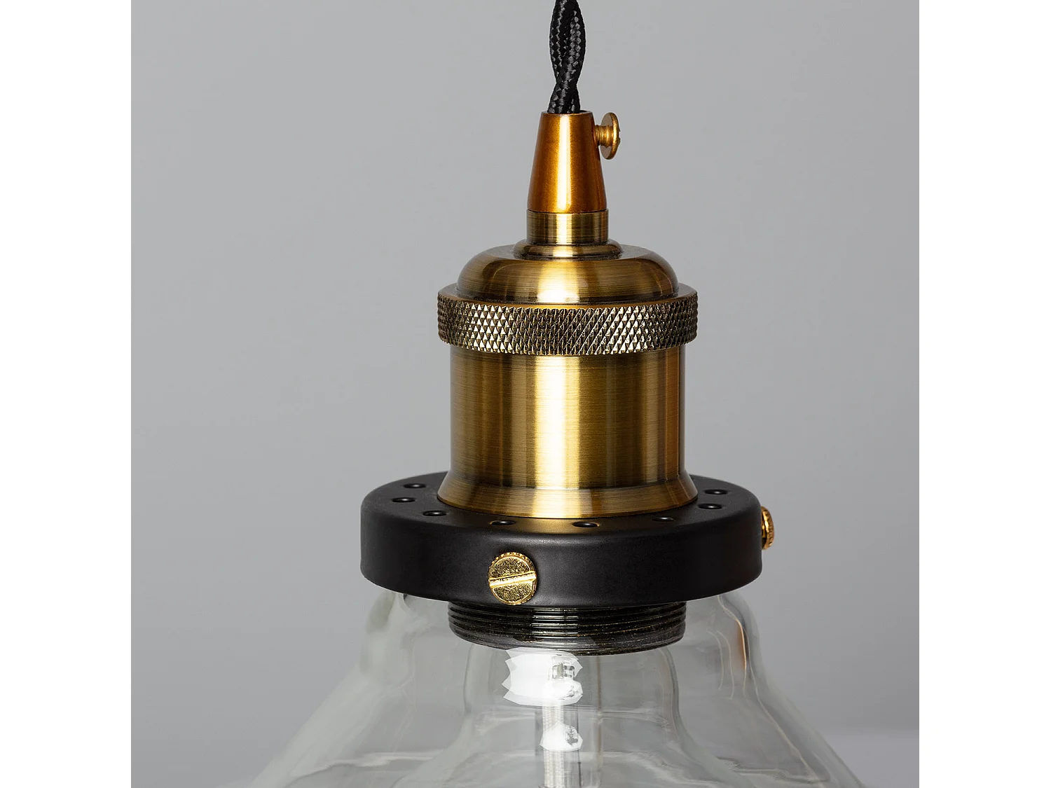 Lámpara Colgante de Metal y Cristal Springsteen Transparente