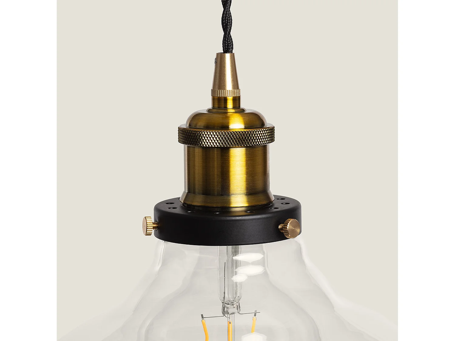 Lámpara Colgante de Metal y Cristal Springsteen Transparente