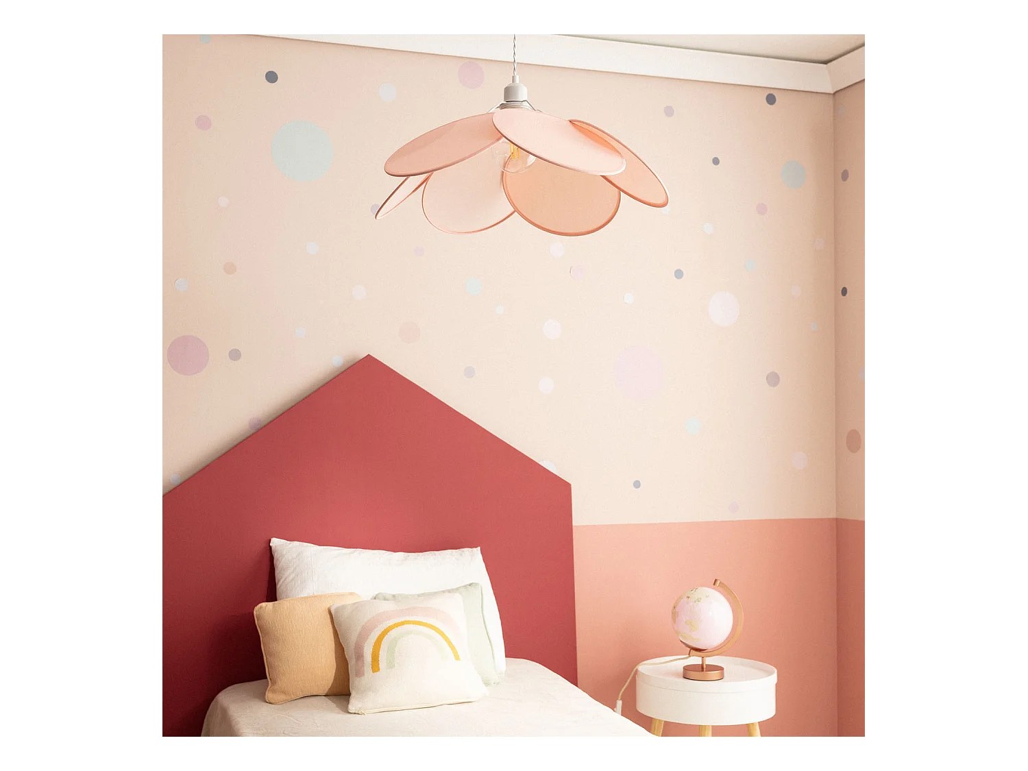 Lampada Sospensione in tessuto Kabuki Rosa